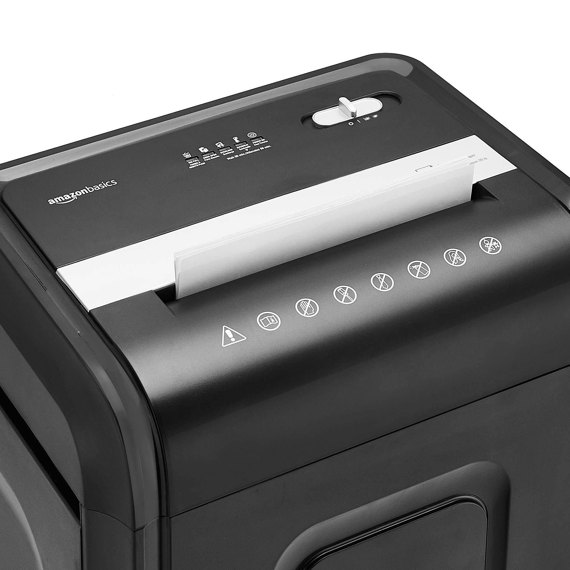 Amazon Basics 24 Sheet Cross Cut Paper, CD and Credit Card Home Office Shredder with Pullout Basket, Black - Image 7