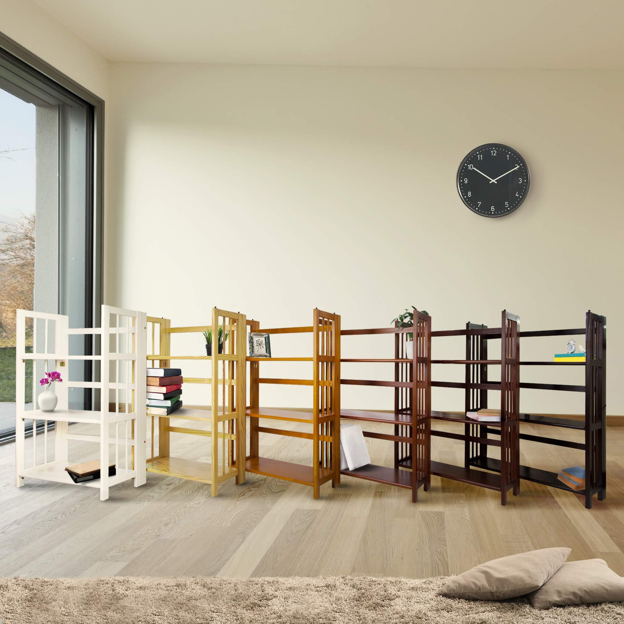 Casual Home 3 Shelf Folding Stackable Bookcase, 27.5" Wide, Espresso - Image 14