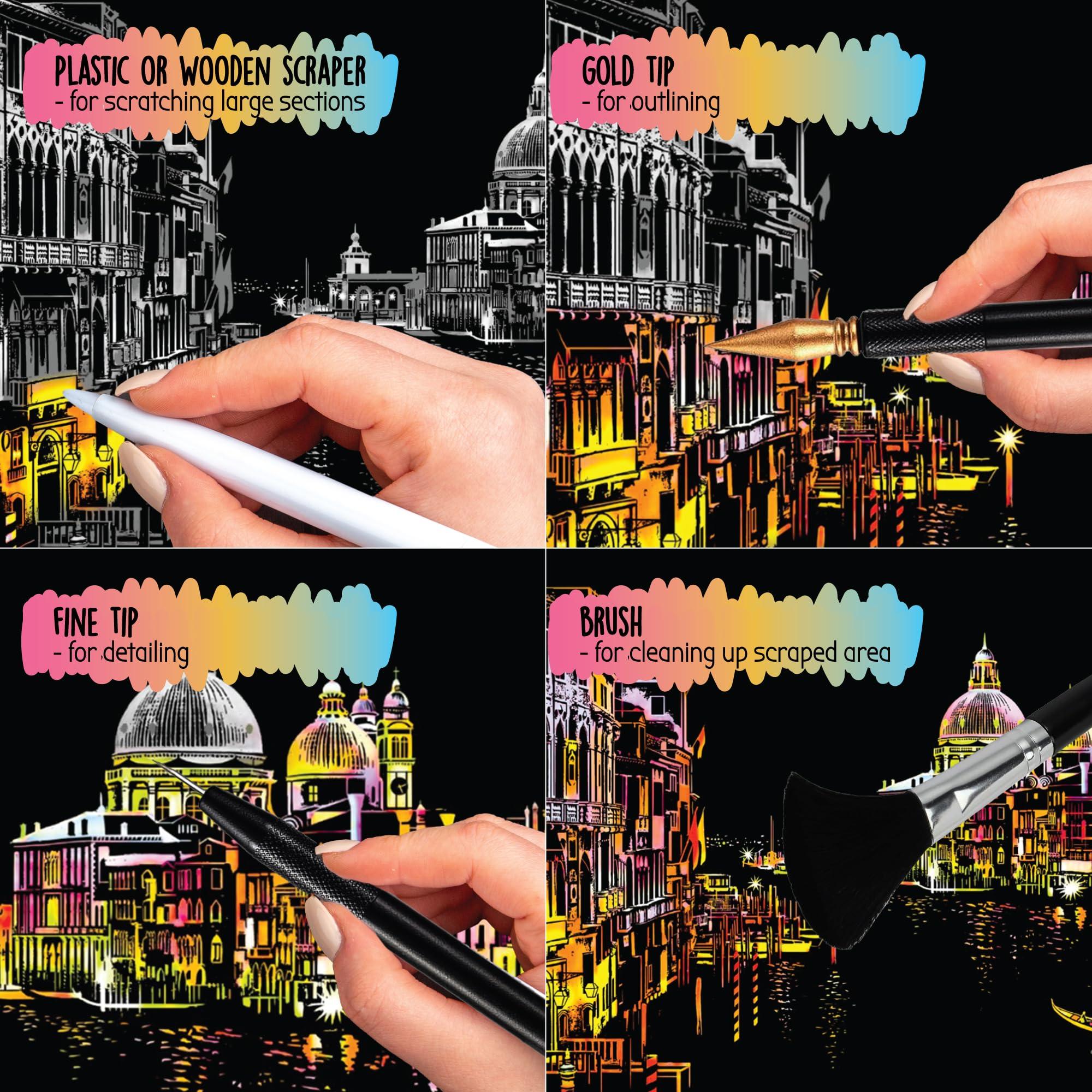 Scratch Art Book for Adults - Colorful City Series Scratch Art | Scratch Painting Foil Art for Adults | Scratch and Sketch City Series Books | Foil Engraving Scratch Art Adult (City Series) - Image 5