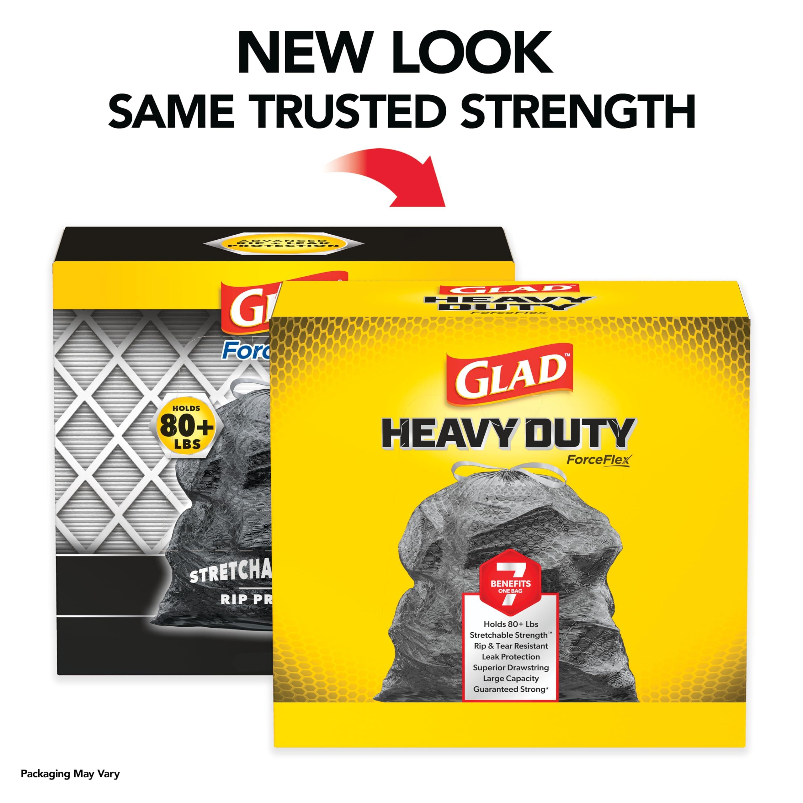 Glad ForceFlex Heavy Duty Large Drawstring Trash Bags, Hold 80+ lb, 30 Gal, 50 Ct (Package May Vary) - Image 3