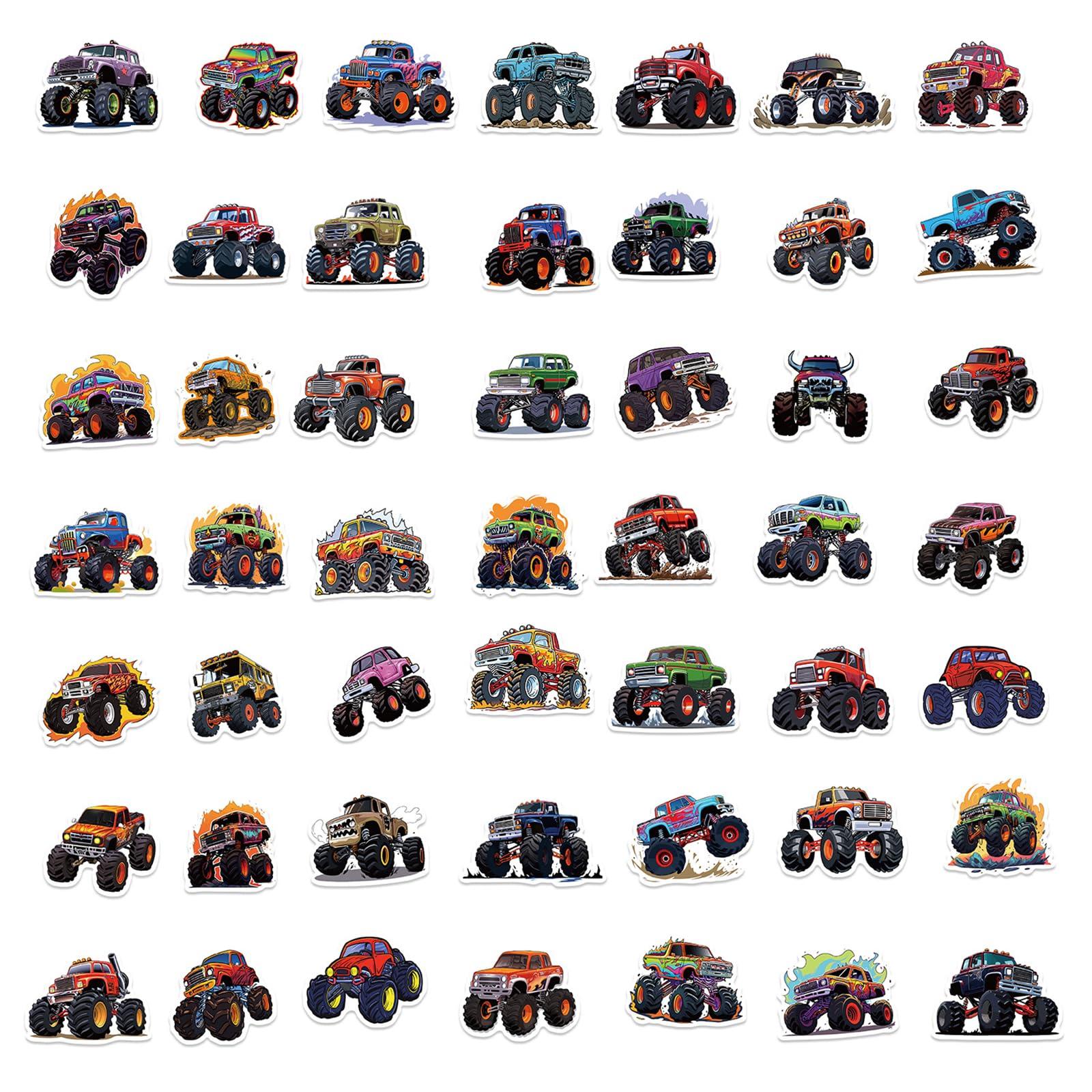 50PCS Monster Truck Stickers - Monster Truck, Car, Bike & More - Waterproof, Cool Gifts for Kids - Image 7
