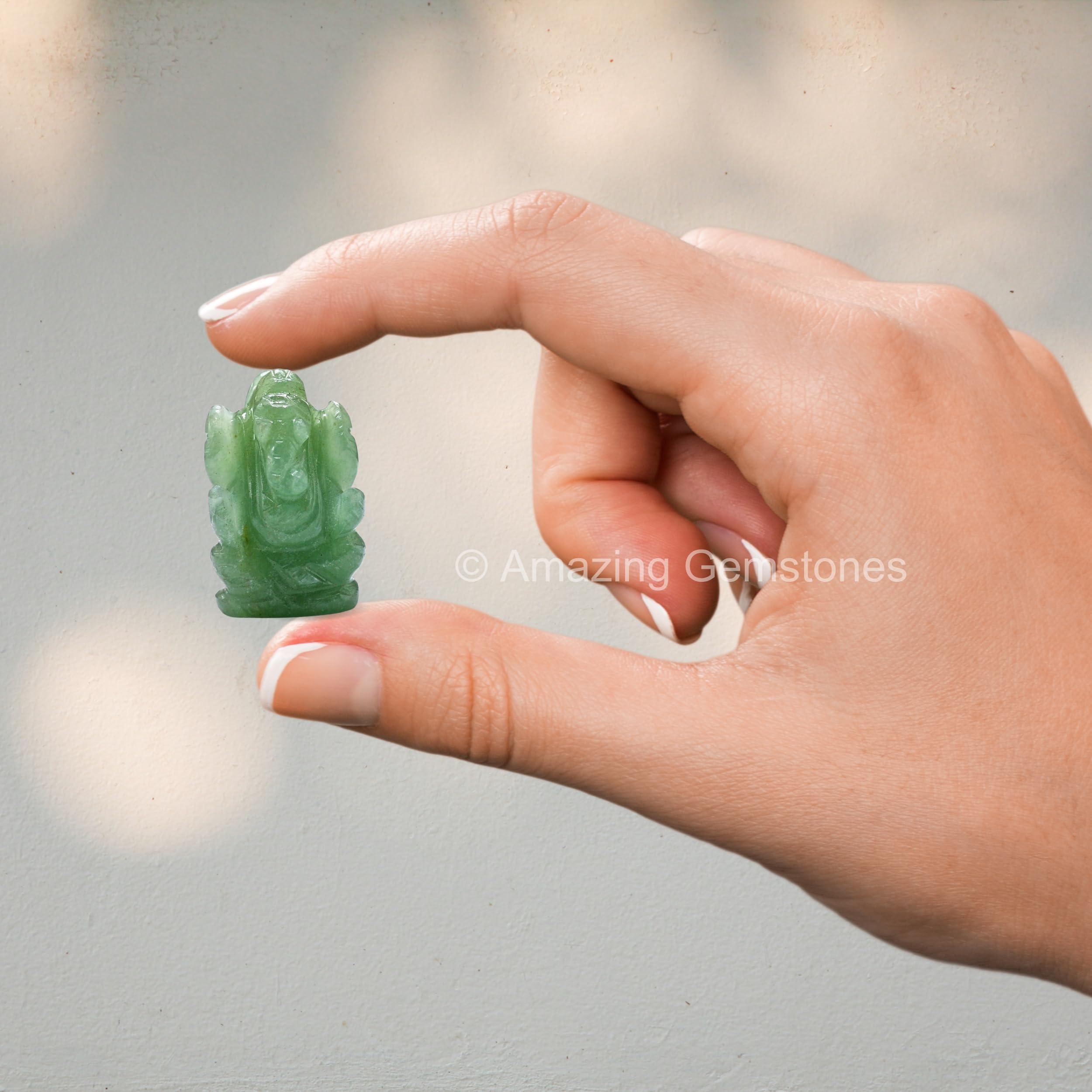 Green Aventurine Ganesha Idol - Crystal Ganesha Idol for Car Dashboard - Spiritual Home, Office and Room Table Decor Ganesha Statues Made of Crystals and Healing Stones - Image 7