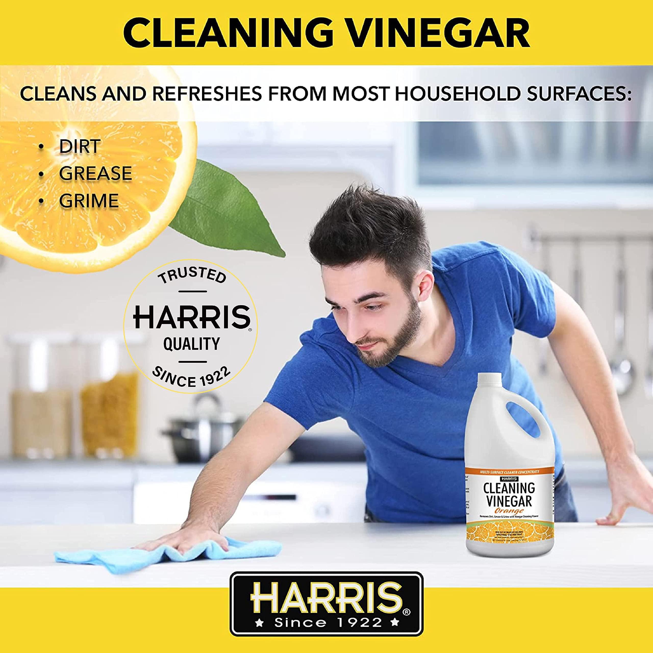 HARRIS Cleaning Vinegar All Purpose Household Surface Cleaner, 128oz (Orange) with Easy Pour Funnel Included - Image 2