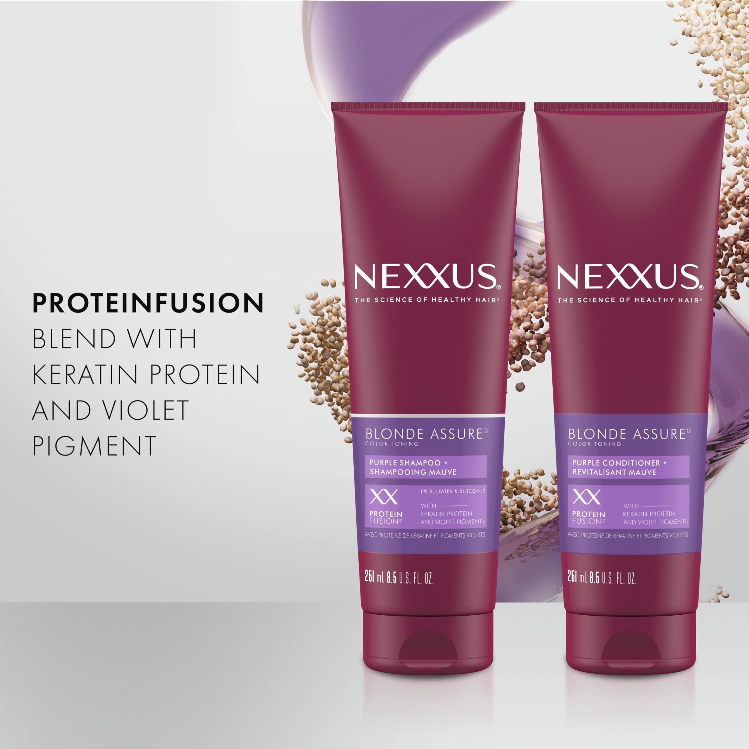 Nexxus Blonde Assure Purple Shampoo & Conditioner Color Assure 2 Pack Blonde, Bleached & Silver Hair Color Shampoo & Conditioner with Keratin Protein & Violet Pigment 8.5 fl oz - Image 3
