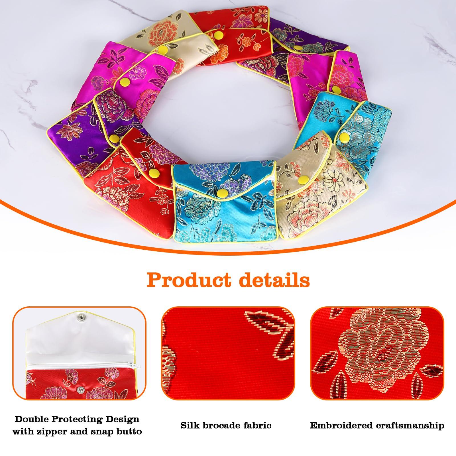 LETURE Jewelry Silk Purse Pouch Gift Bags, Small Travel Jewelery Organizer Bag Box for Earrings Necklace Bracelet Ring Accessory Storage Holder Bag (MEDIUM-10PCS) - Image 5