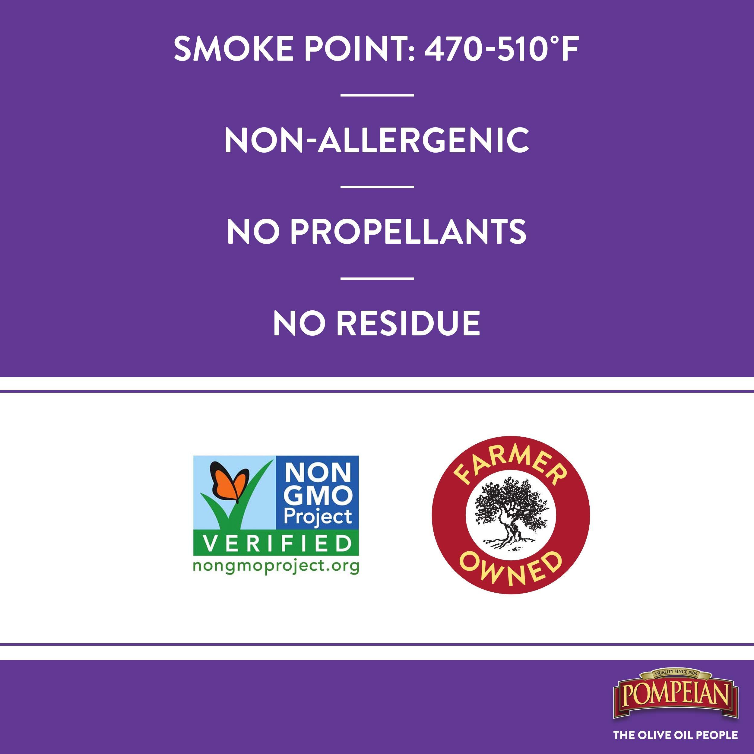 Pompeian 100% Avocado Oil Cooking Spray, Mildly Nutty Flavor, Perfect for High-Heat Cooking, Roasting and Stir-Frying, Naturally Gluten Free, Non-Allergenic, Non-GMO, No Propellant, 5 FL. OZ. - Image 5