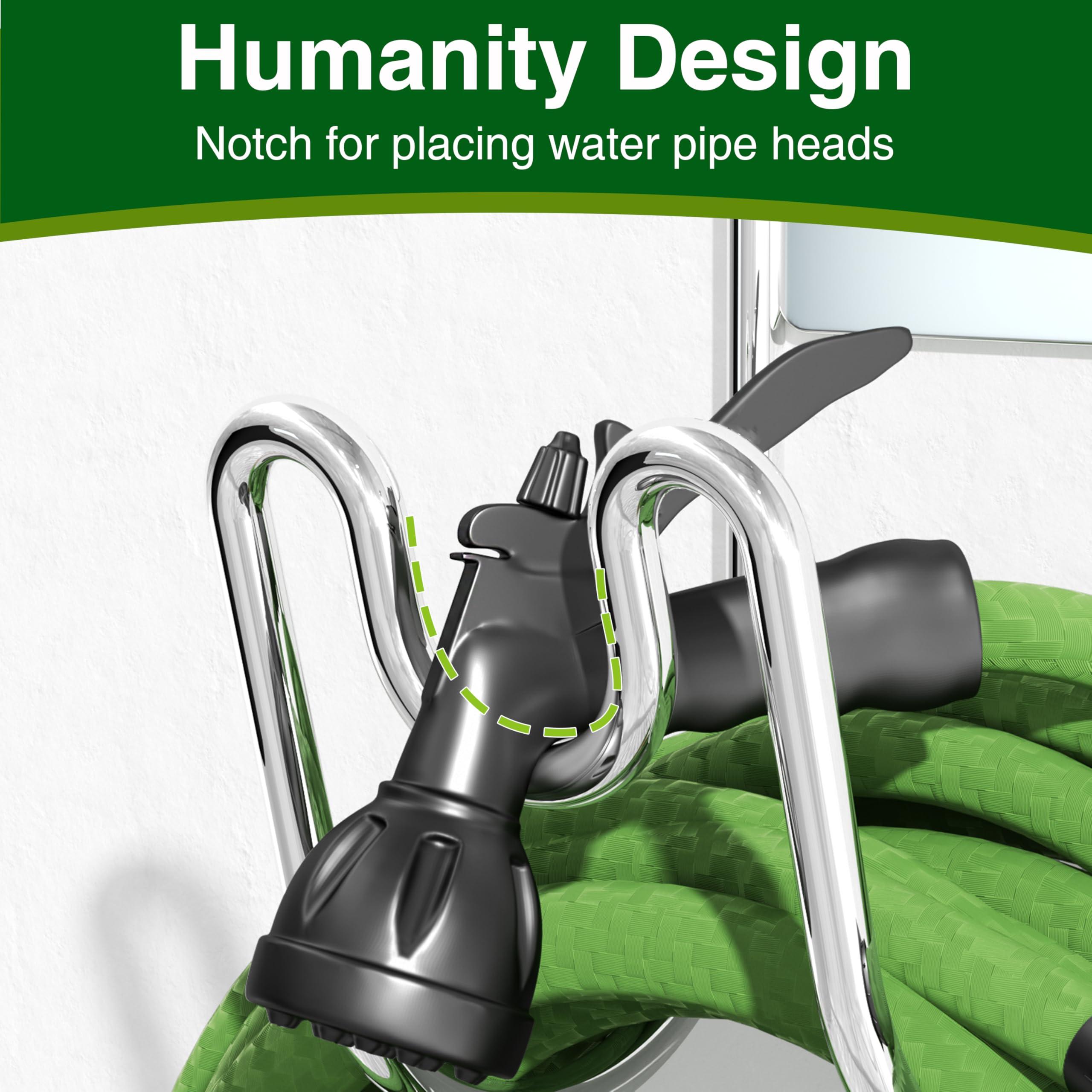 Josmimic Stainless Steel Garden Hose Holder - Silver SS304 Water Hose Holder - Wall Mounted Hose Hanger Heavy Duty for Water Hose Extension Cords Vacuum Hose, Anti-Rust. - Image 4