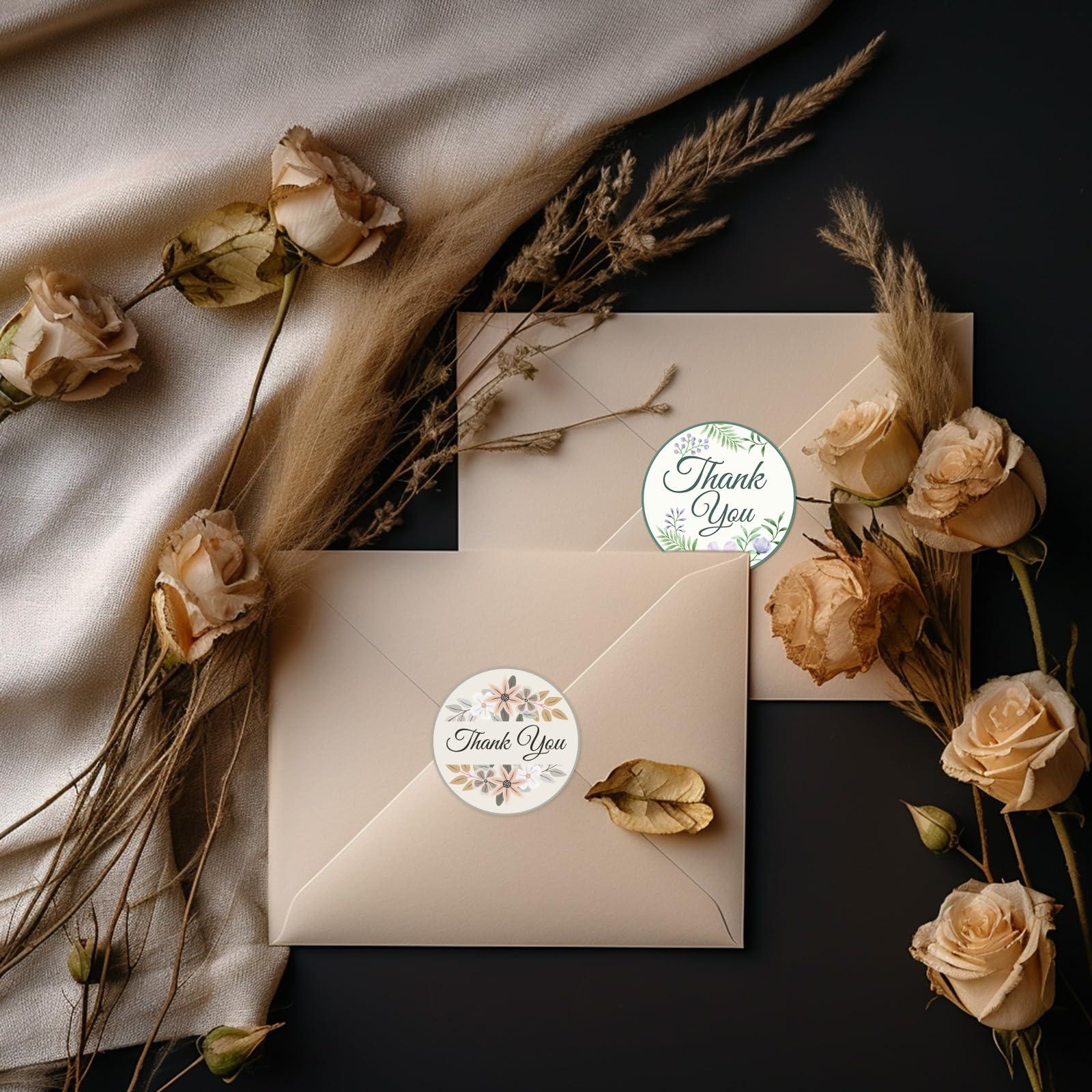Sontanbao 500pcs Thank You Stickers 2 inch Round, Classic Flower Waterproof Floral Stickers for Packaging, Thank You for Supporting My Small Business, Easy to Peel Off - Image 4