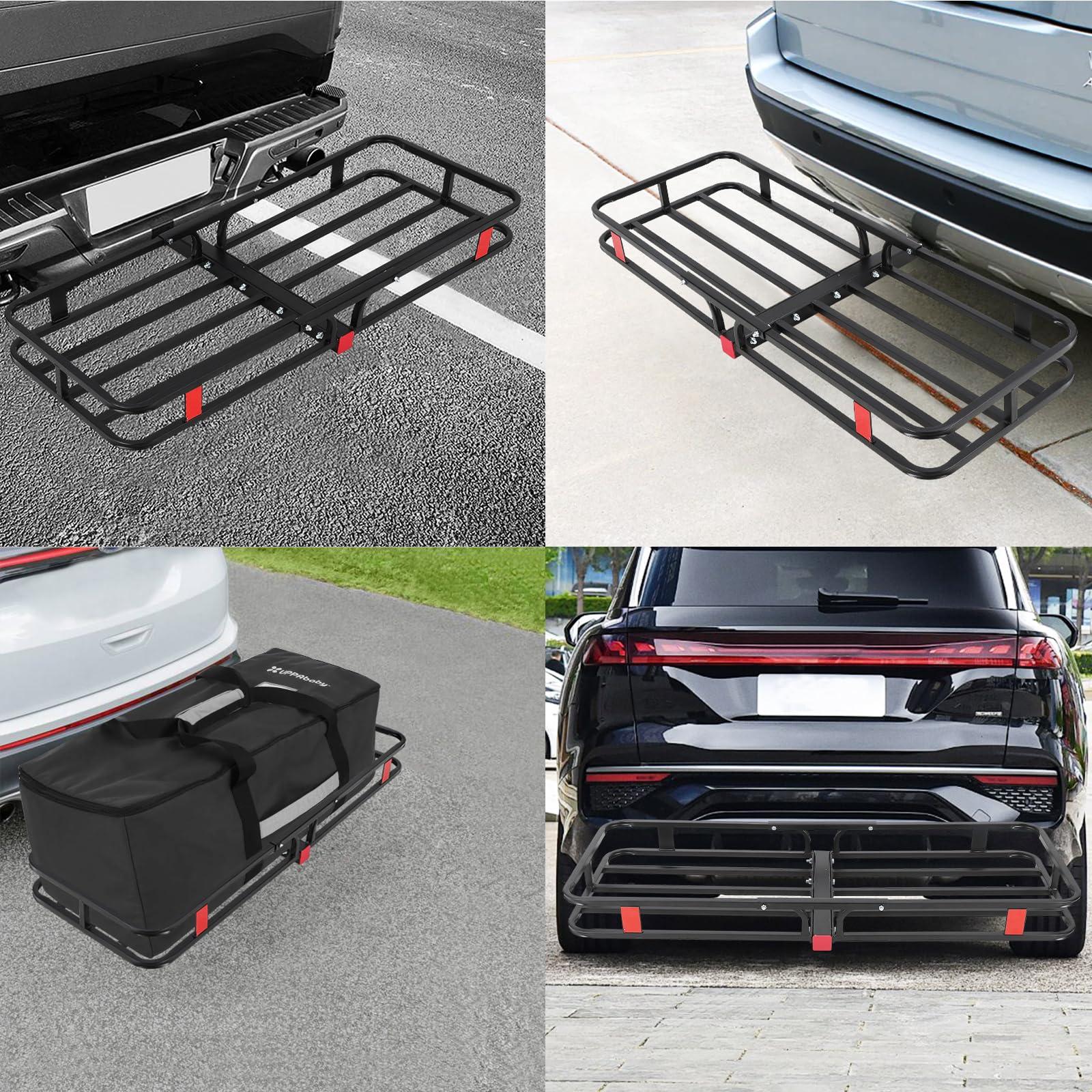 500 Lbs Capacity Hitch Mount Cargo Carrier Basket - Heavy-Duty Cargo Baskets, 53" x 19" x 6" Cargo Rack Rear Luggage Basket for Car and SUV - Image 4