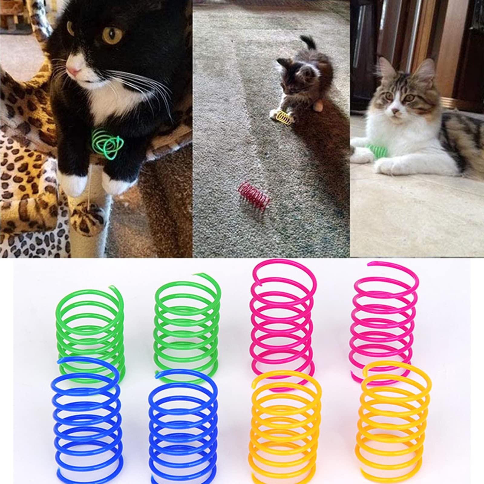 AIMICOCA 120 Pack Cat Spring Toy - Interactive Plastic Coils for Indoor Cats, Colorful Spiral Springs for Swatting, Biting, Hunting - Active Healthy Fitness Play Kitten Toys - Image 6