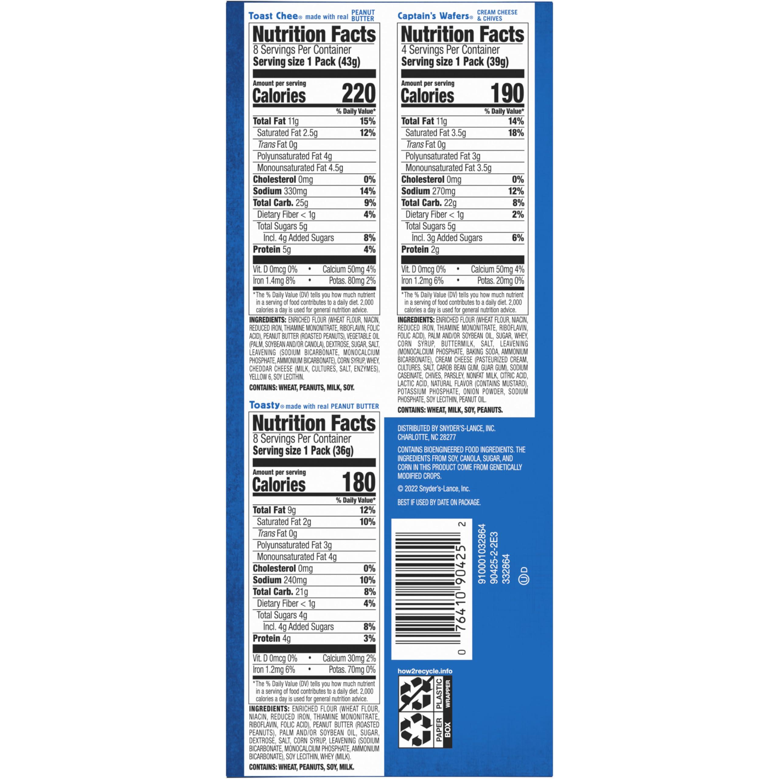 Lance Sandwich Crackers, Variety Pack, 3 Flavors, 20 Individually Wrapped Packs, 6 Sandwiches Each - Image 8