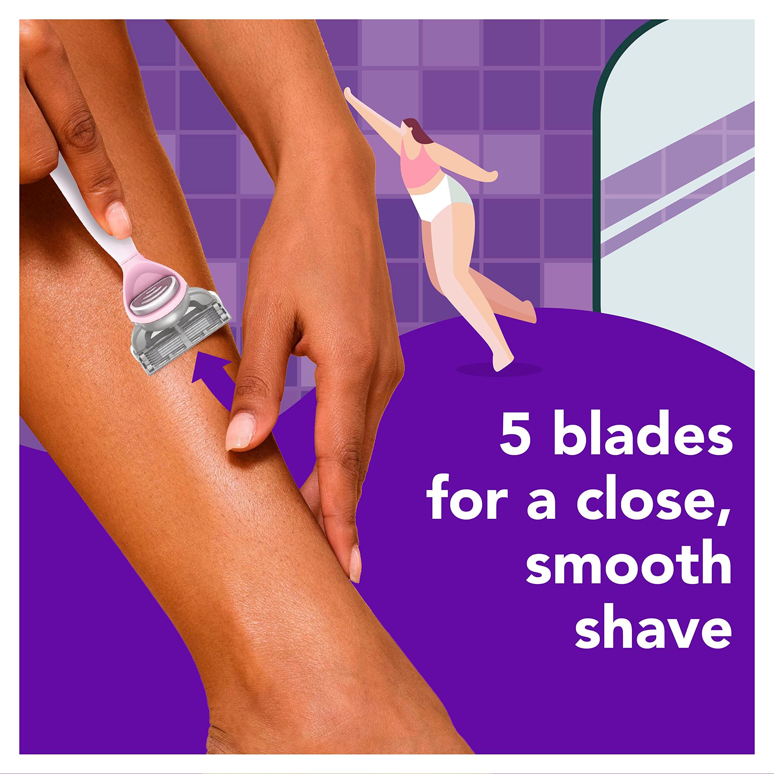 joy Womens Razor Blade Refills, 12 Count, Purple, Lubrastrip to Help Avoid Skin Irritation - Image 2