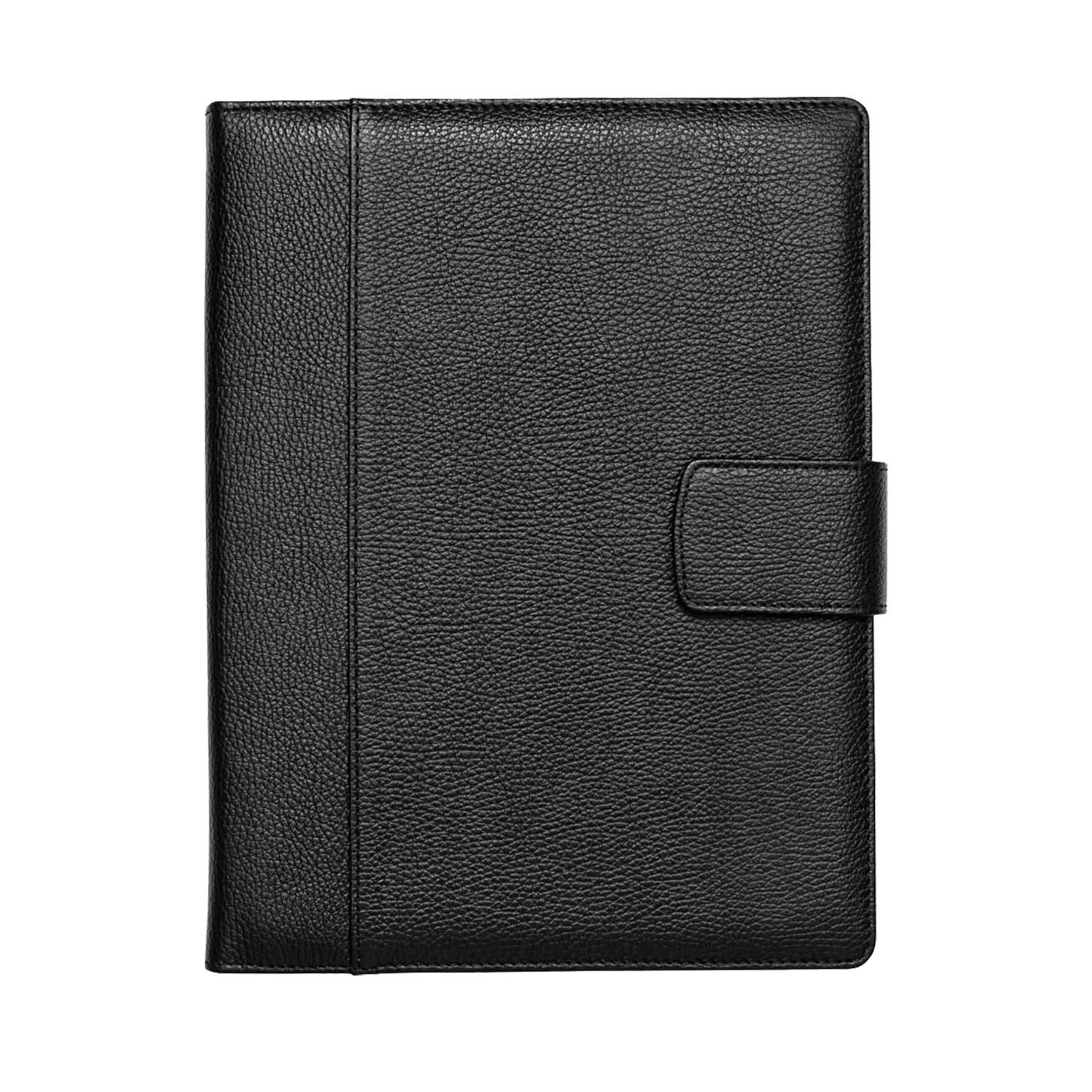 Maruse Italian Leather Executive Padfolio, Folder Organizer with Magnetic Closure and Writing Pad, Handmade in Italy, Black