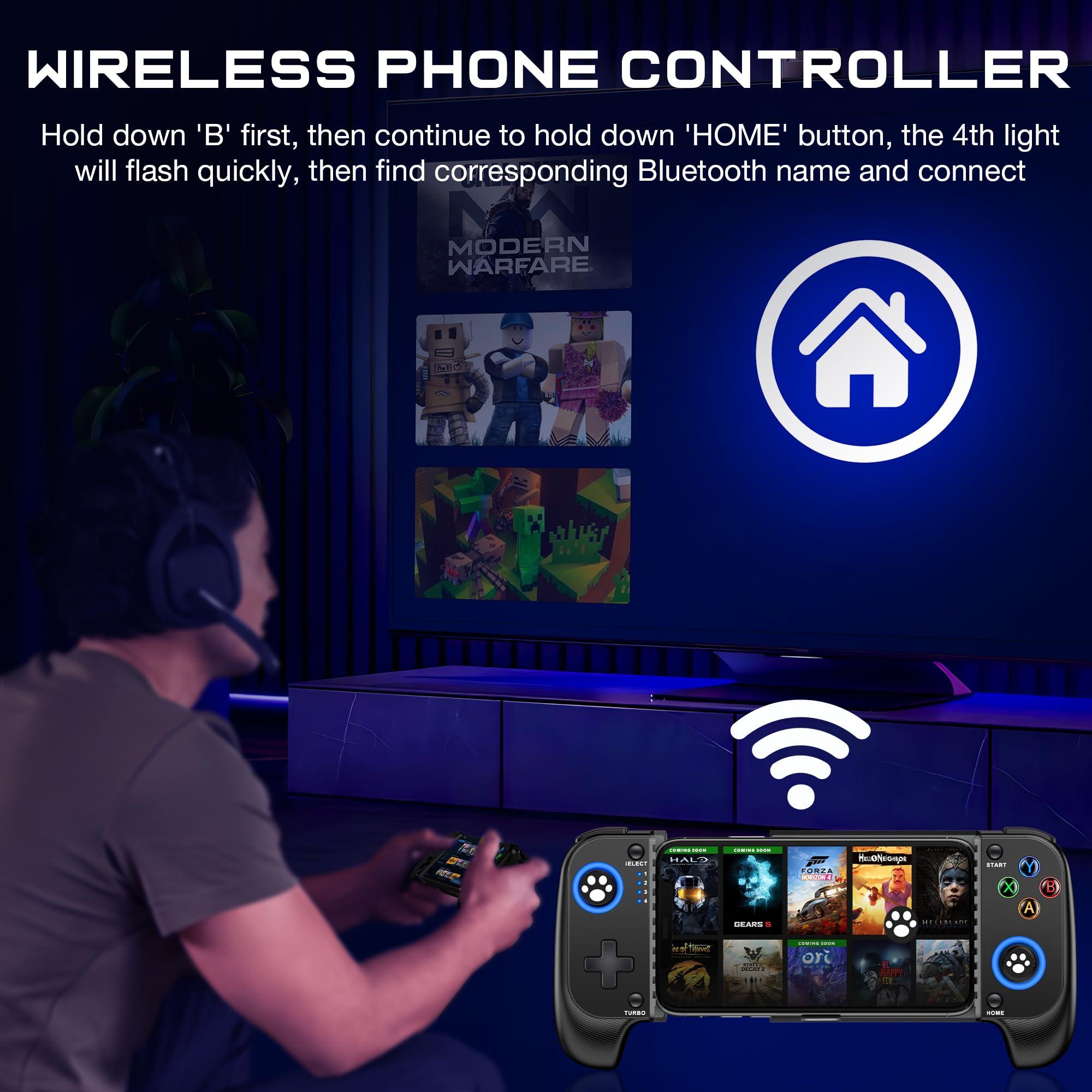 KICKDOT Wireless Phone Controller for iPhone/Android With Hall Joystick, Mobile Gaming Controller for iOS Support Xbox Game Pass, PlayStation, Steam Link, Call of Duty,Roblox, Cloud Gamepad - Image 5