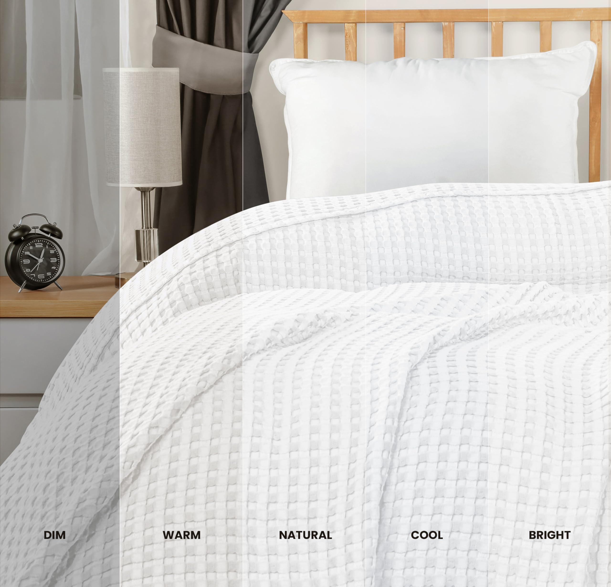 Utopia Bedding White 100% Cotton Waffle Blanket 300 GSM [Queen - 90x90 Inch] Soft Lightweight Breathable Bed Blanket for All Season - Image 7