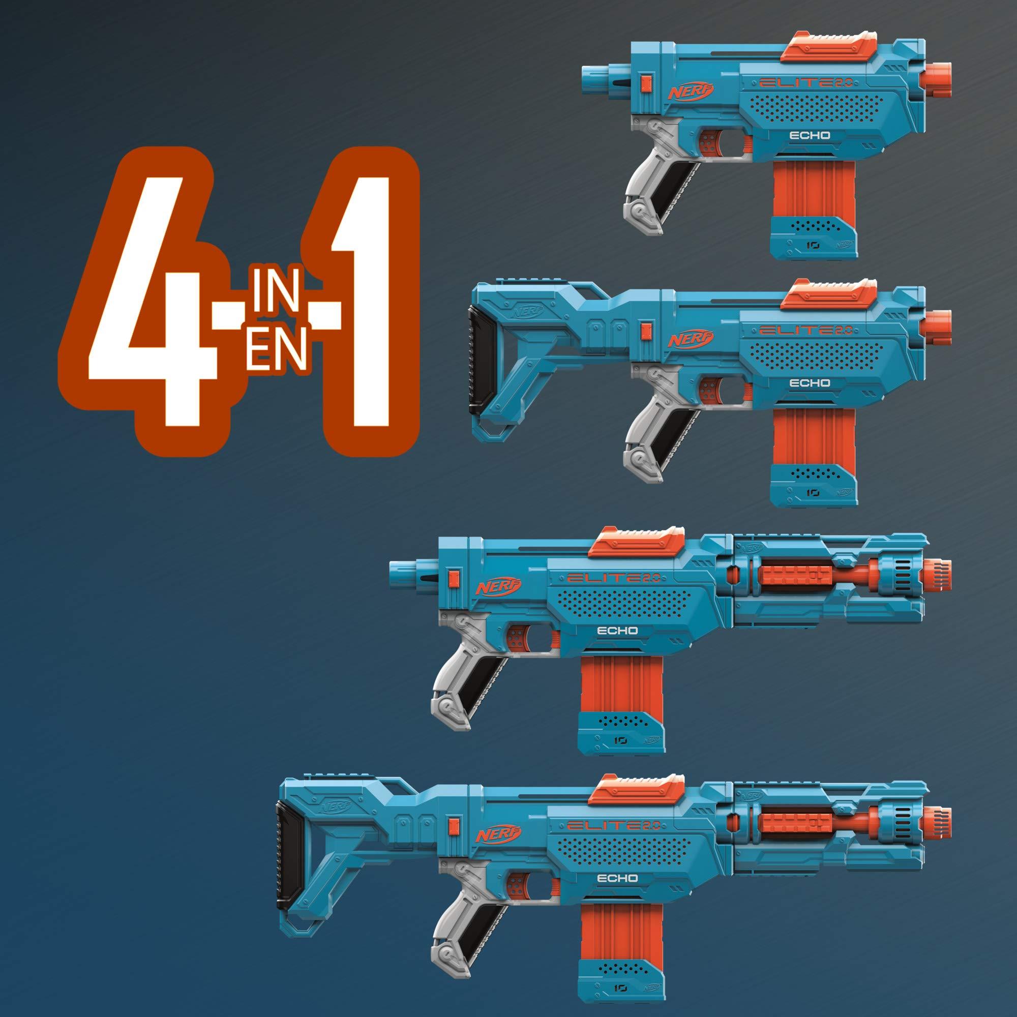 Nerf Elite 2.0 Echo CS-10 Blaster - 24 Official Darts, 10-Dart Clip, Removable Stock and Barrel Extension, 5 Tactical Rails - Image 8