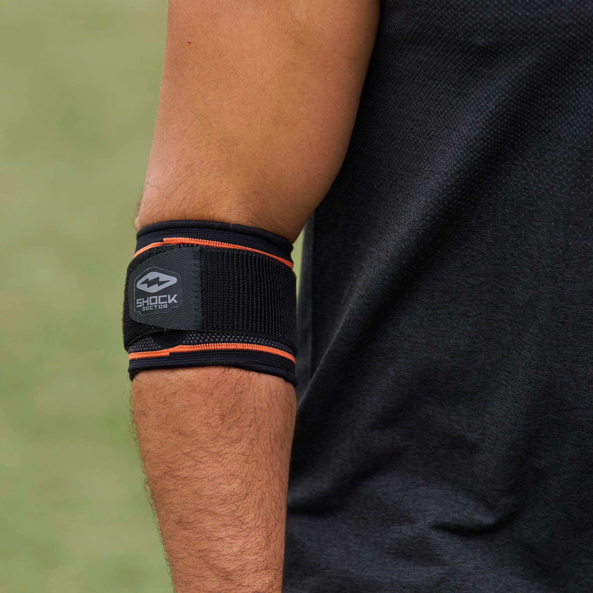Shock Doctor Compression Knit Tennis/Golf Elbow Sleeve with Gel Support and Strap - Image 2