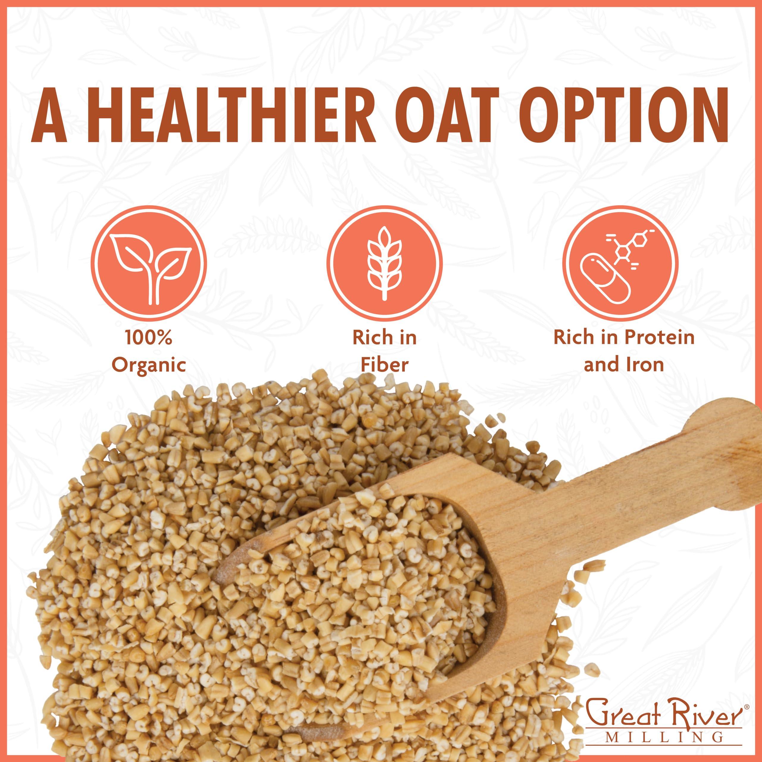 Great River Organic Milling Organic Steel Cut Oats | Whole Grain, Non-GMO, Kosher | Hearty Healthy | Rich Texture & Flavor | Perfect for Oatmeal, Porridge, Granola & Baking | 22 oz (Pack of 4) - Image 5