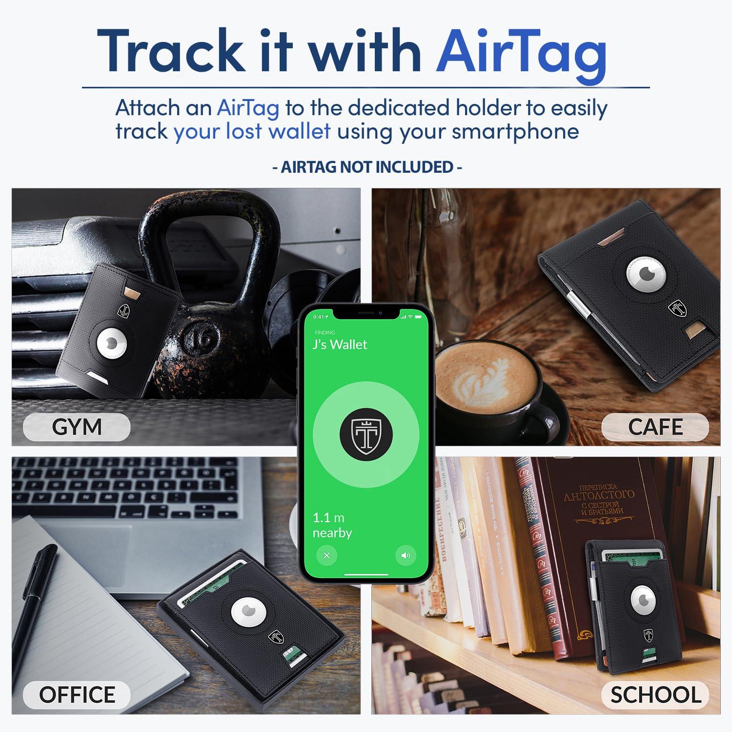 TRAVANDO AirTag* Wallet Mens Wallet with Money Clip Air Tag Wallet Card Holder RFID Blocking Bifold Gifts for Men - Image 2