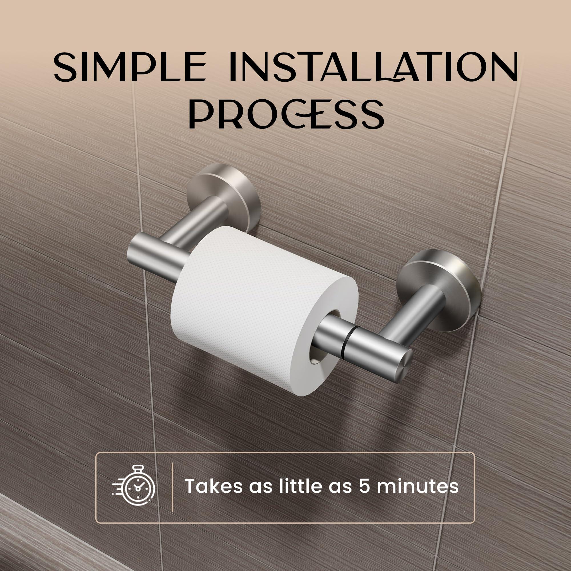 Day Moon Brushed Nickel Toilet Paper Holder - Wall Mount Modern Roll Holder for Bathroom - Image 5