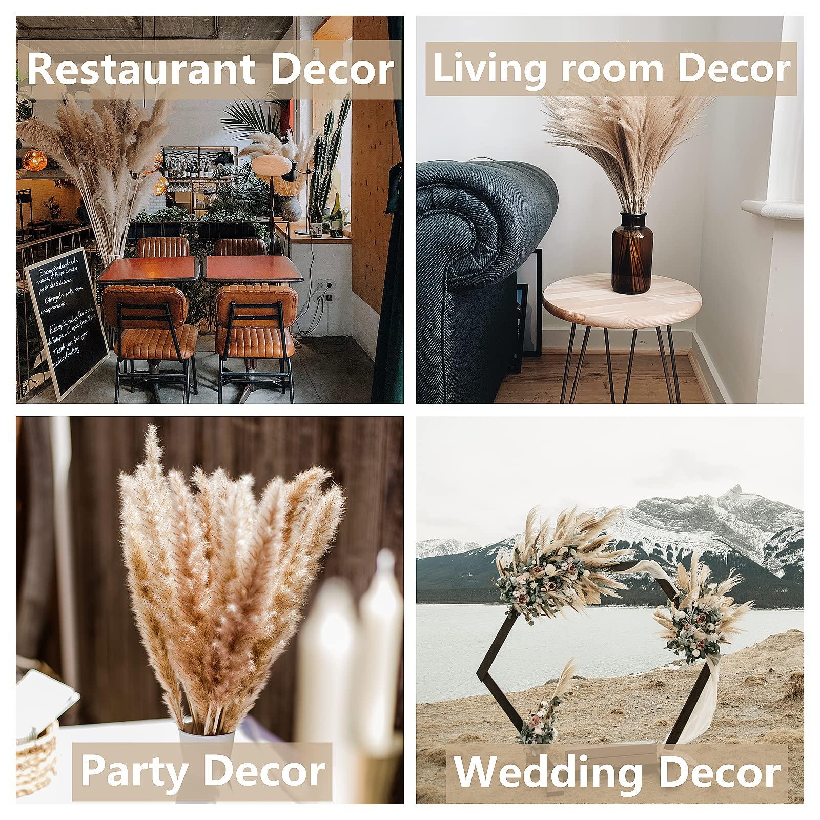 110 PCS Dried Pampas Grass Bouquet, Boho Table Decor, Bunny Tails Dried Flowers, Brown Pompas, White Pampas Grass for Wedding, Home, Rustic Party, Baby Shower Decorations - Image 7
