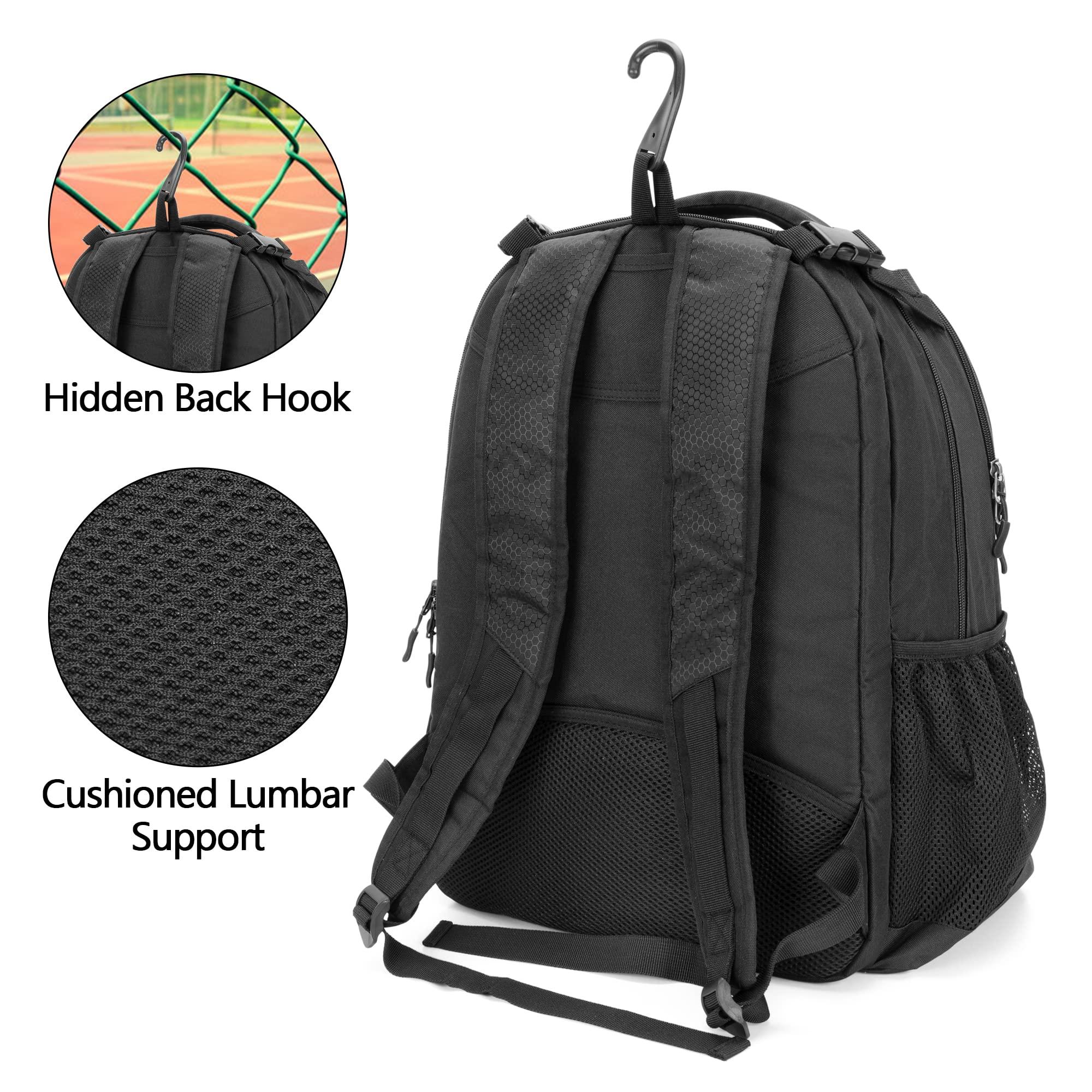 DSLEAF Tennis Backpack for 2 Rackets, Tennis Bag with Separate Ventilated Shoe Space for Tennis/Pickleball/Badminton/Squash Racquet and Accessories - Image 3