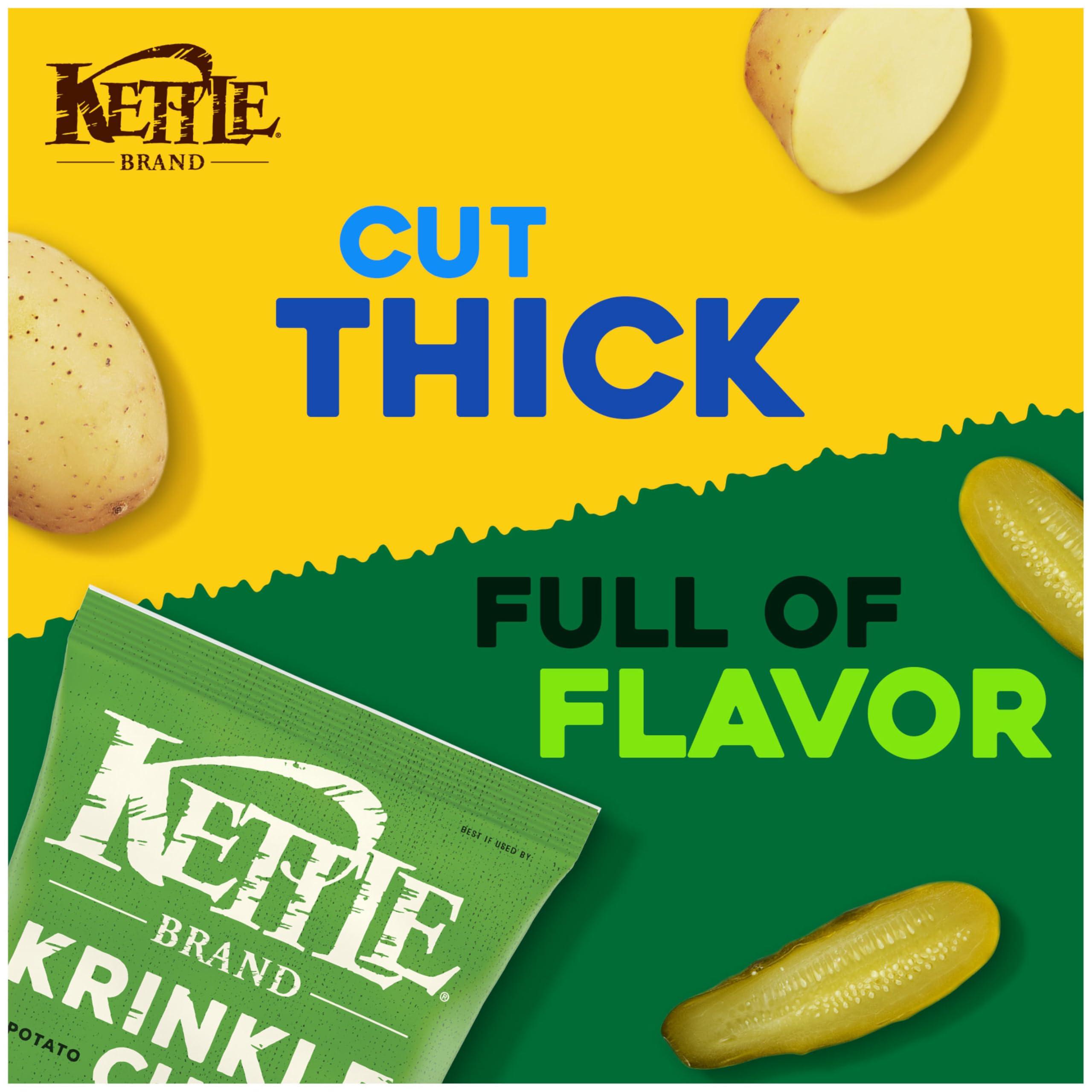 Kettle Brand Potato Chips Krinkle Cut Dill Pickle, 7.5 Oz - Image 4