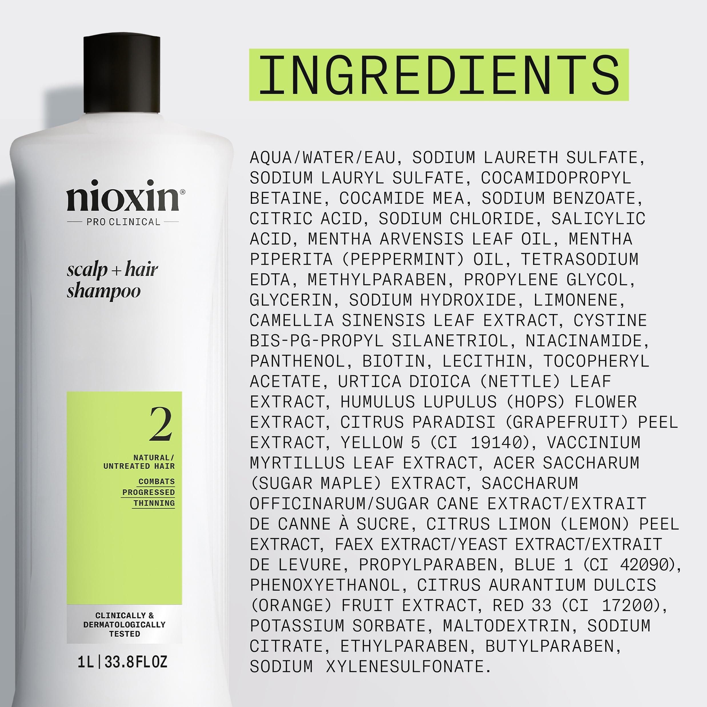 Nioxin System 2 Scalp + Hair Thickening Shampoo For Natural Hair with Progressed Thinning Boost Hair Density with Niacinamide & Biotin - Image 9
