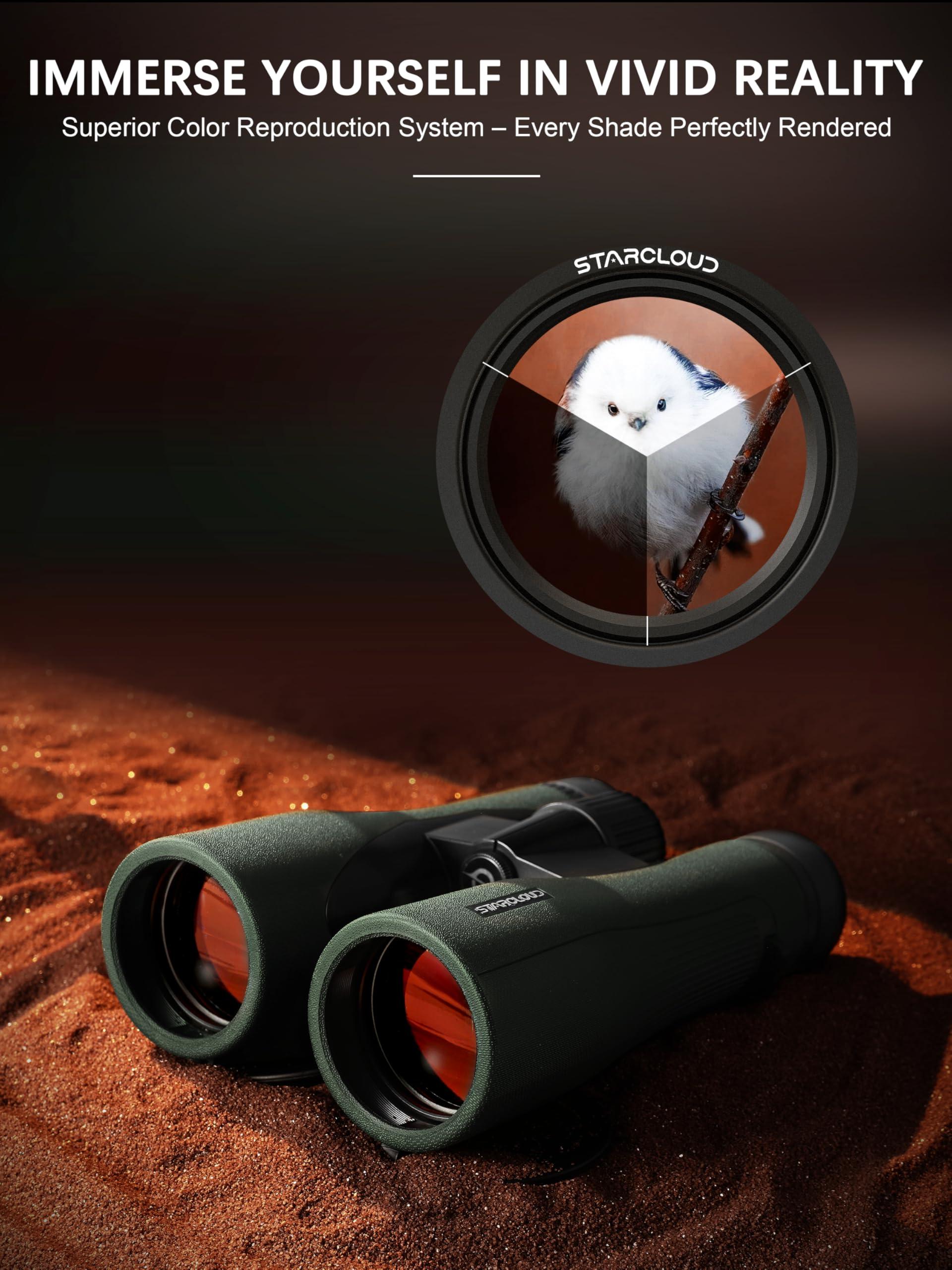 Star Cloud 15X55 UHD Lightweight Binoculars for Adults with Upgraded Phone Adapter, Large View IPX7 Waterproof Binoculars for Bird Watching, Hunting, Hiking, Stargazing (15X55) - Image 3