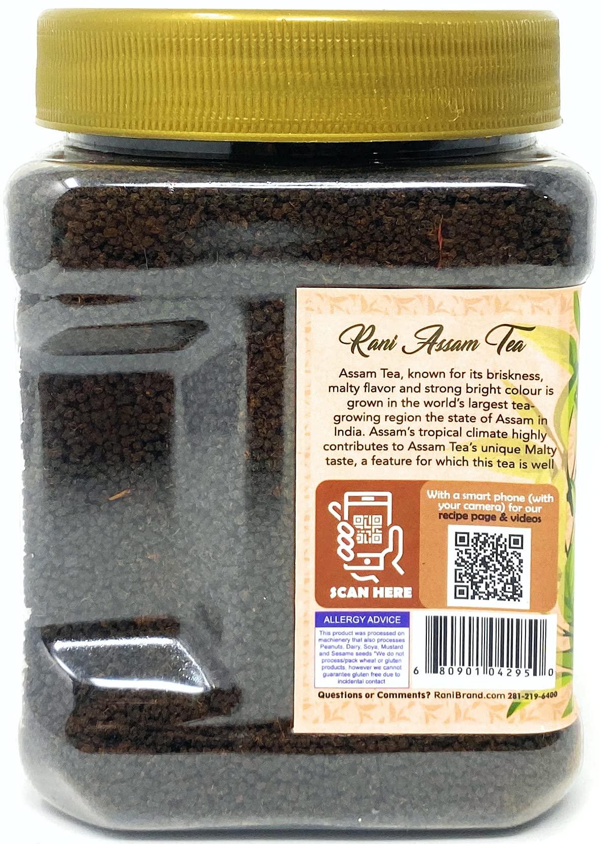 Rani Assam Tea (Indian Loose Leaf Bold Black Tea) 12oz (340g) PET Jar ~ All Natural | Vegan | Gluten Friendly | Salt & Sugar Free | NON-GMO | No Colors | Indian Origin - Image 3