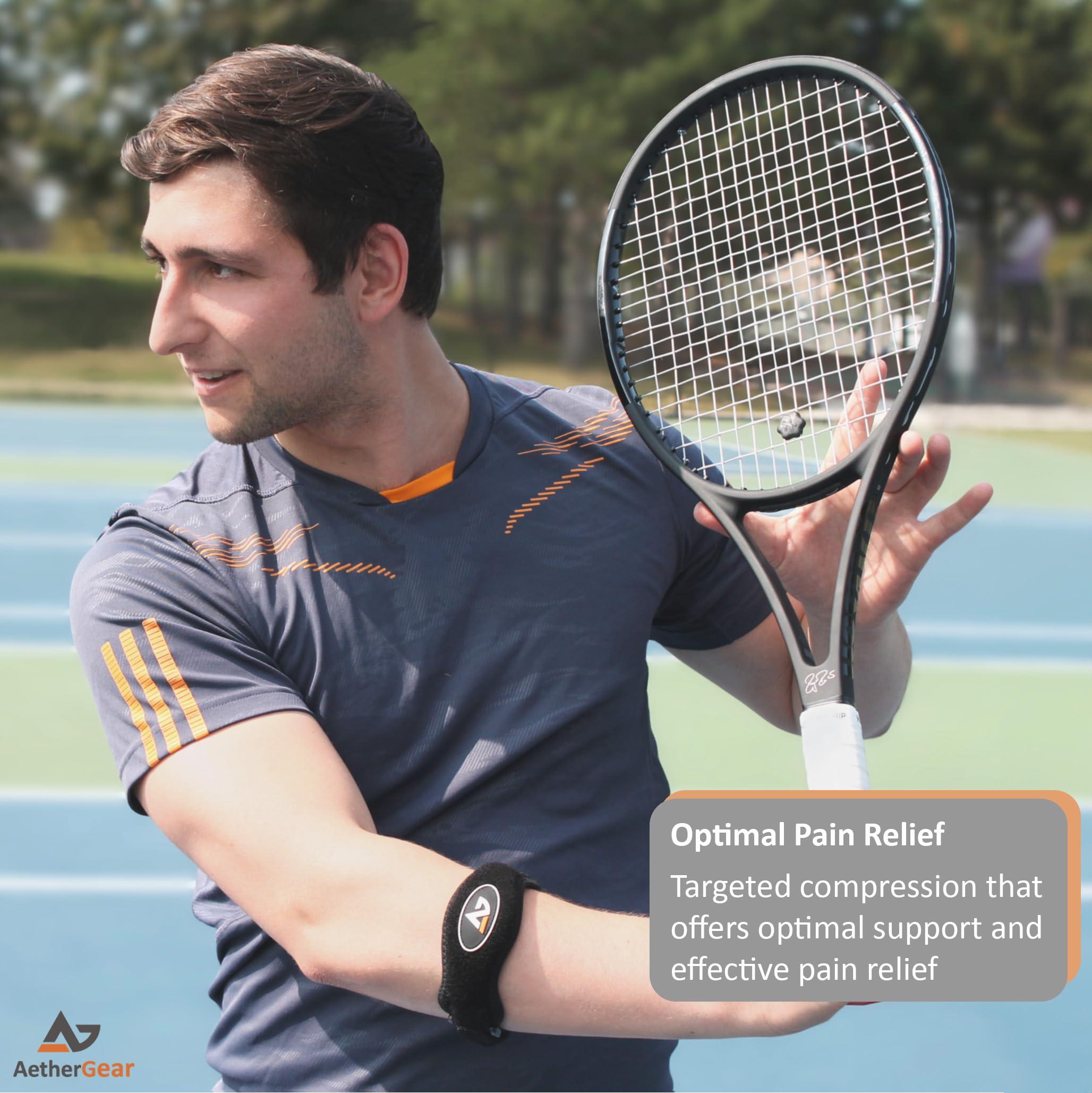AetherGear Tennis Elbow Brace (2 pack) for Tendonitis, Forearm Brace Support Band with Compression Pad and Elbow Strap Wrap for Tennis and Golfer's Elbow and Bursitis for Women and Men - Image 6