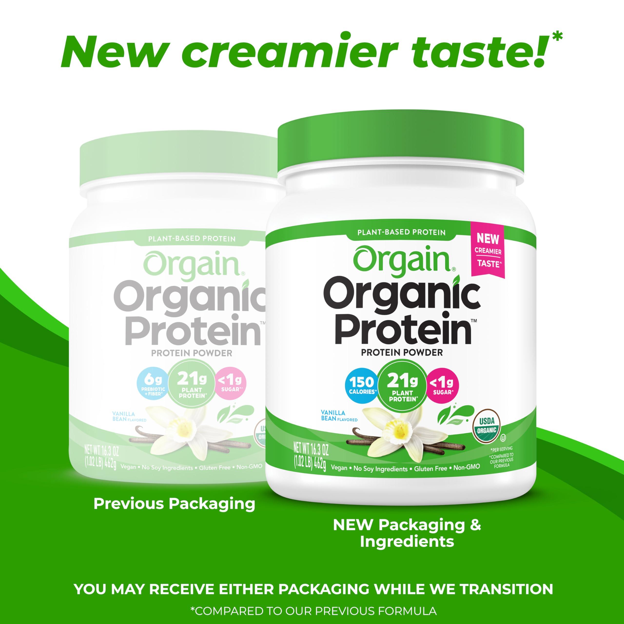 Orgain Organic Vegan Protein Powder, Vanilla Bean - 21g Plant Based Protein, 4g Prebiotic Fiber, No Lactose Ingredients, No Added Sugar, Non-GMO, For Shakes & Smoothies, 1.02 lb (Packaging May Vary) - Image 3