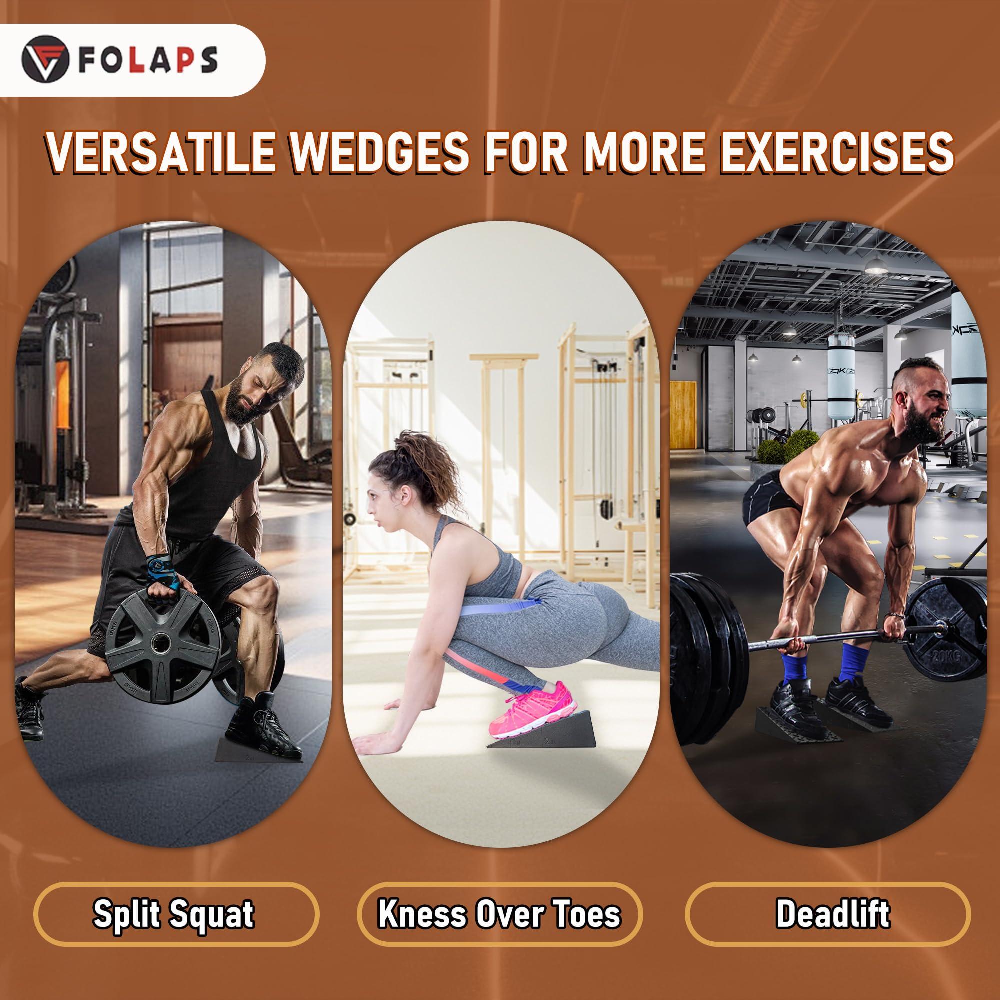 Folaps Squat Wedge Block for Heel Elevated Squat Weightlifting Calf Stretcher Slant Board for Mobility Balance and Strength Performance - Image 6