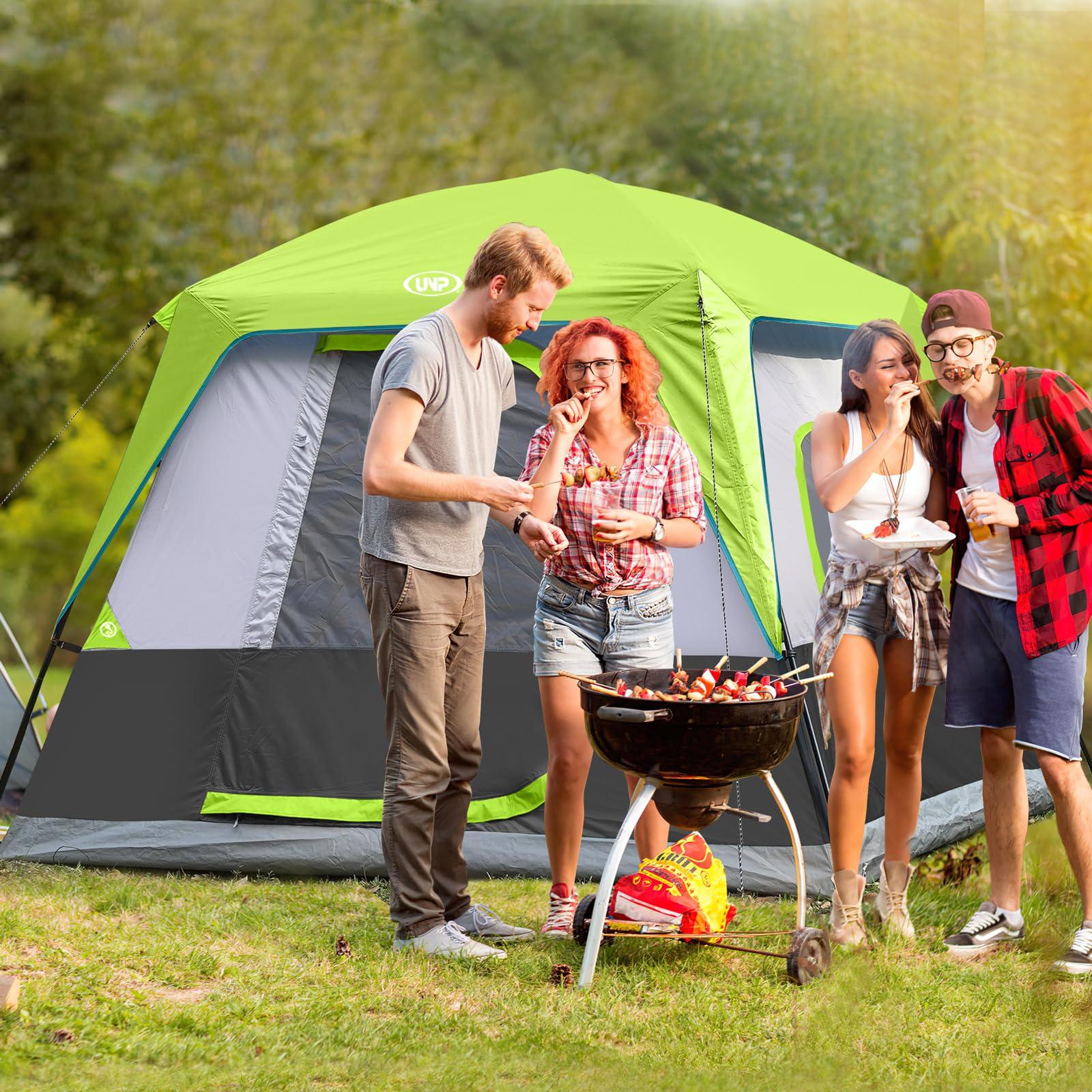 UNP 2/4/6/8 Person Tent, Portable Cabin Tent, Camping Tent 4-Person Easy Set Up, Waterproof with Top Rainfly for Outdoor Camping/Hiking - Image 6