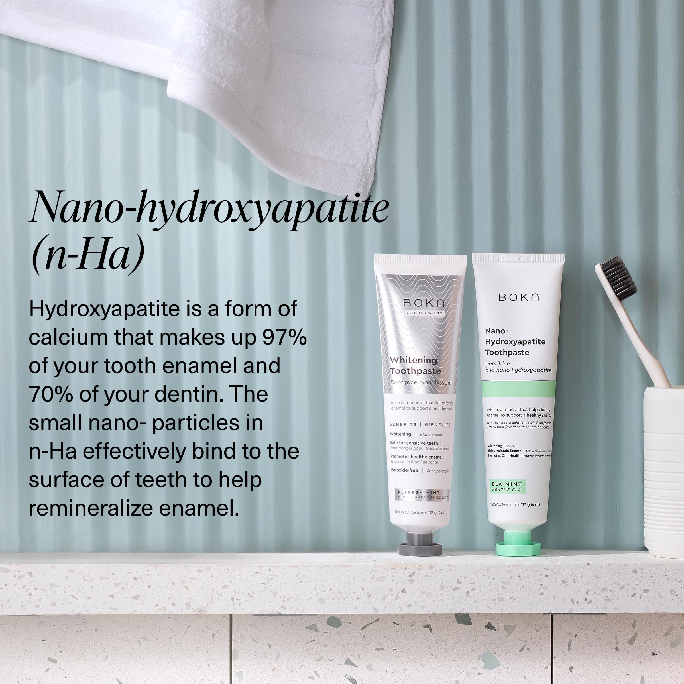 Boka Fluoride Free Toothpaste Nano Hydroxyapatite, Helps Remineralize, Appropriate for Sensitive Teeth, Whitening - for Adult, Kids Oral Care - Ela Mint Flavor, 4 Fl Oz 1Pk US Manufactured - Image 2