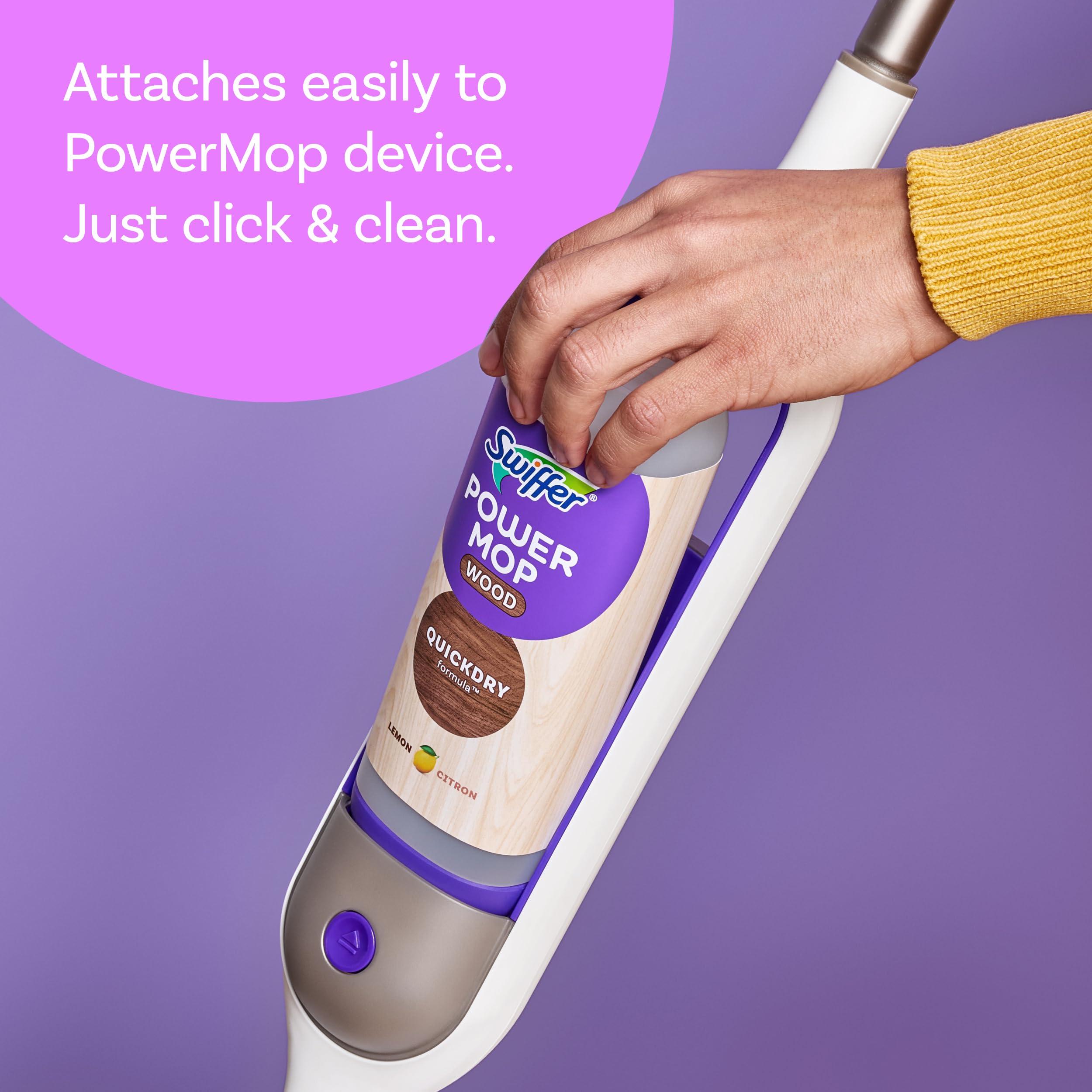 Swiffer Power Mop Wood Refill Solution, QuickDry Hardwood Floor Cleaner for Mopping Home, Bathroom, Kitchen, All Purpose Multi-Surface Solution for Floor Cleaning, Lemon Scent, 50.6oz - Image 5