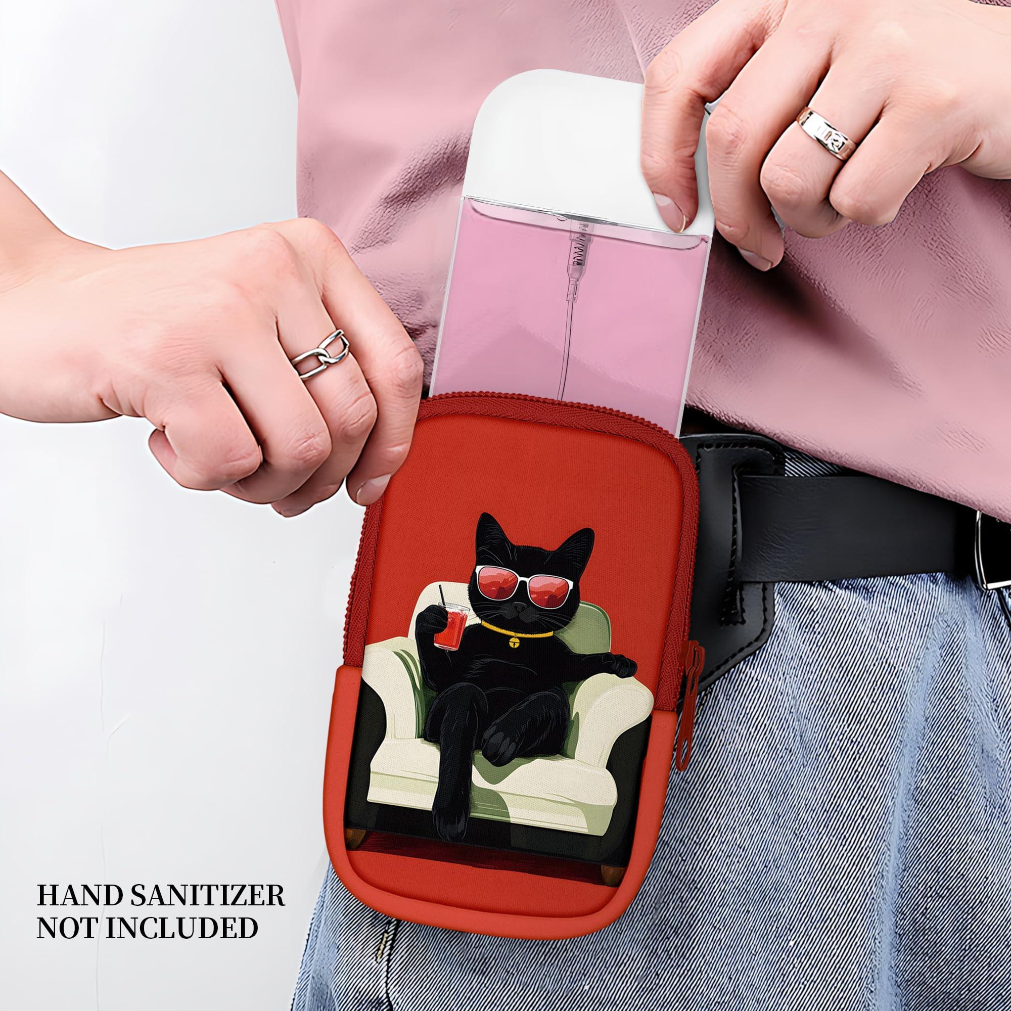 Energymax Hand Sanitizer Spray Case, Compatible with Touchland Hand Sanitizer Mist Spray, Portable Mini Pouch, Fashion Accessory Keychain with Snap Hook 1FL. OZ., Cat on the Sofa - Image 5