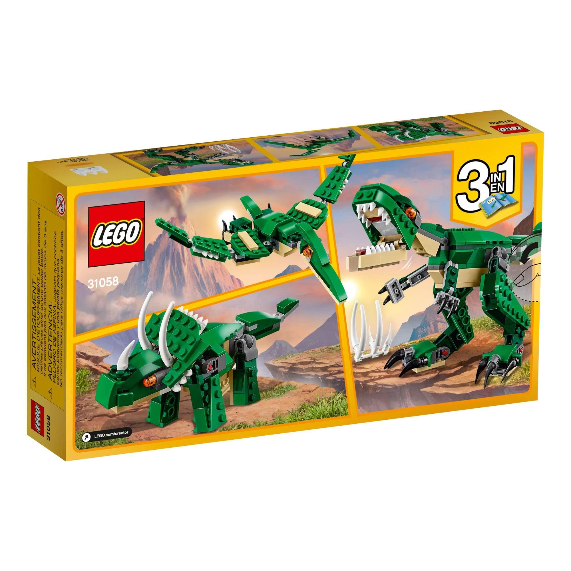 LEGO Creator 3 in 1 Mighty Dinosaur Toy, Transforms from T. rex to Triceratops to Pterodactyl Dinosaur Figures, Great Gift for 7-12 Year Old Boys & Girls, 31058 - Image 5