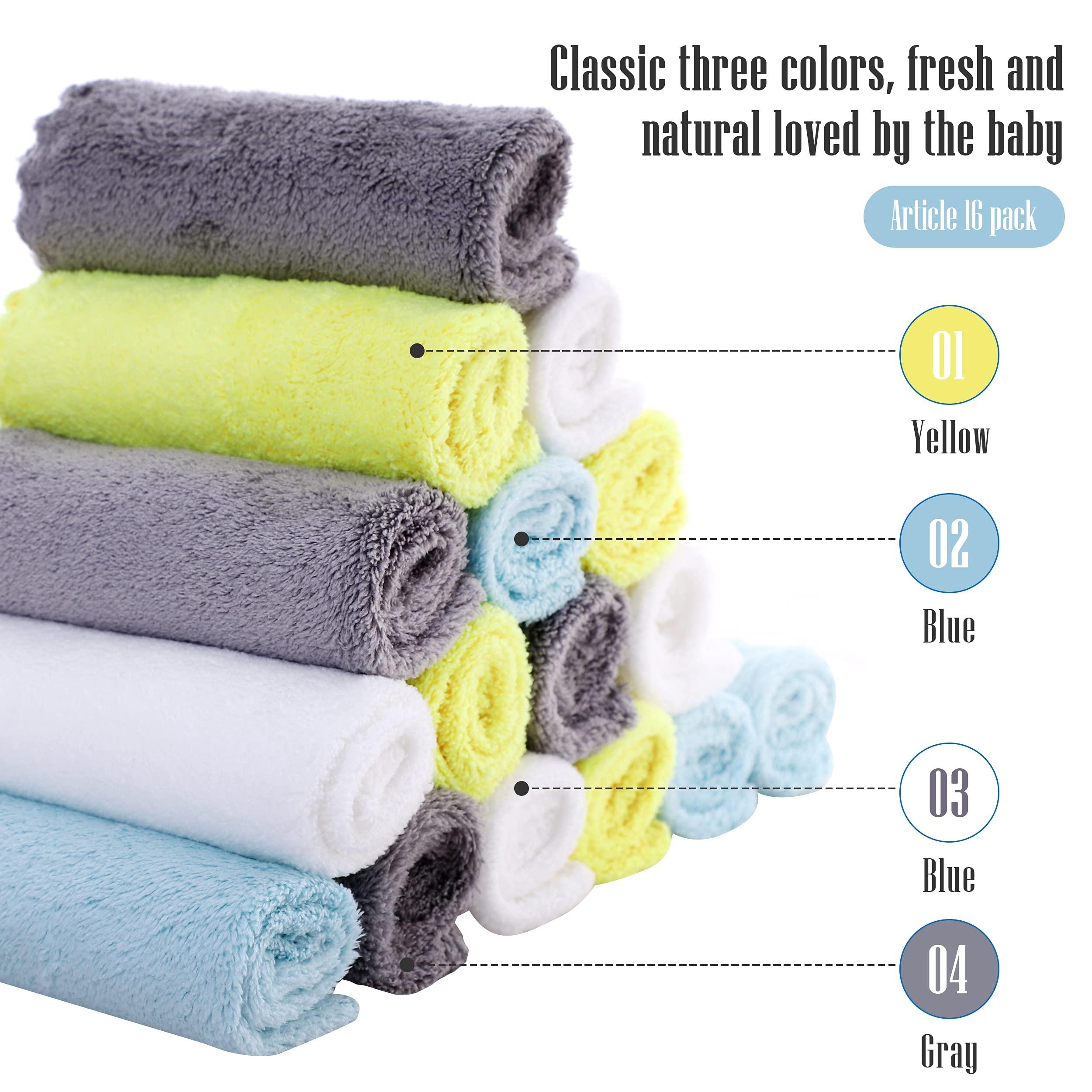 Cute Castle Ultra-Soft Baby Washcloths, 16 Pack - 9" by 9", Gentle on Sensitive Skin for Face and Body, Plush, Super Absorbent Wash Clothes for Girls and Boys - Image 4
