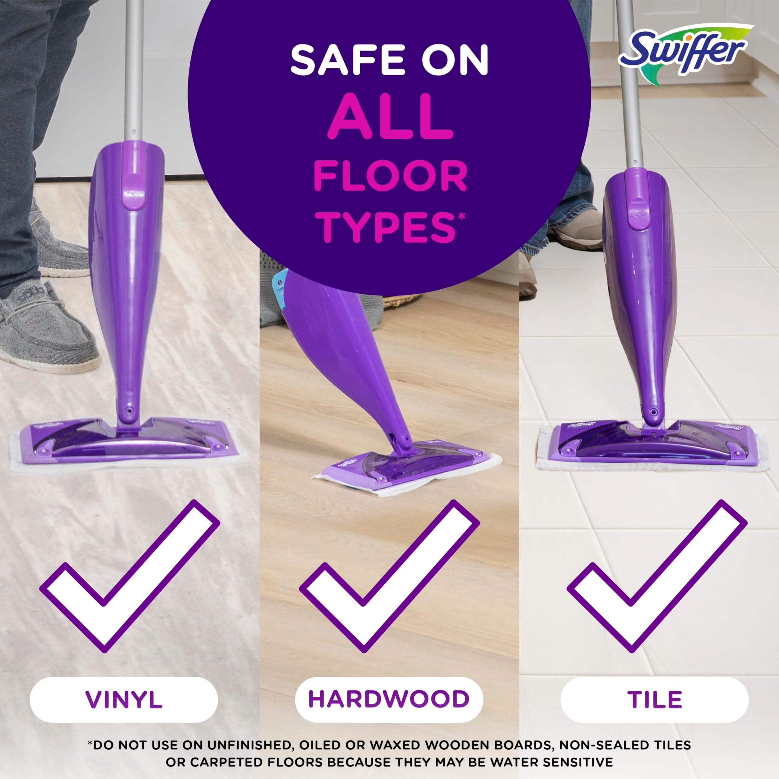 Swiffer WetJet Hardwood and Floor Spray Mop Cleaner Starter Kit, Includes: 1 Power Mop, 10 Pads, Cleaning Solution, Batteries - Image 4