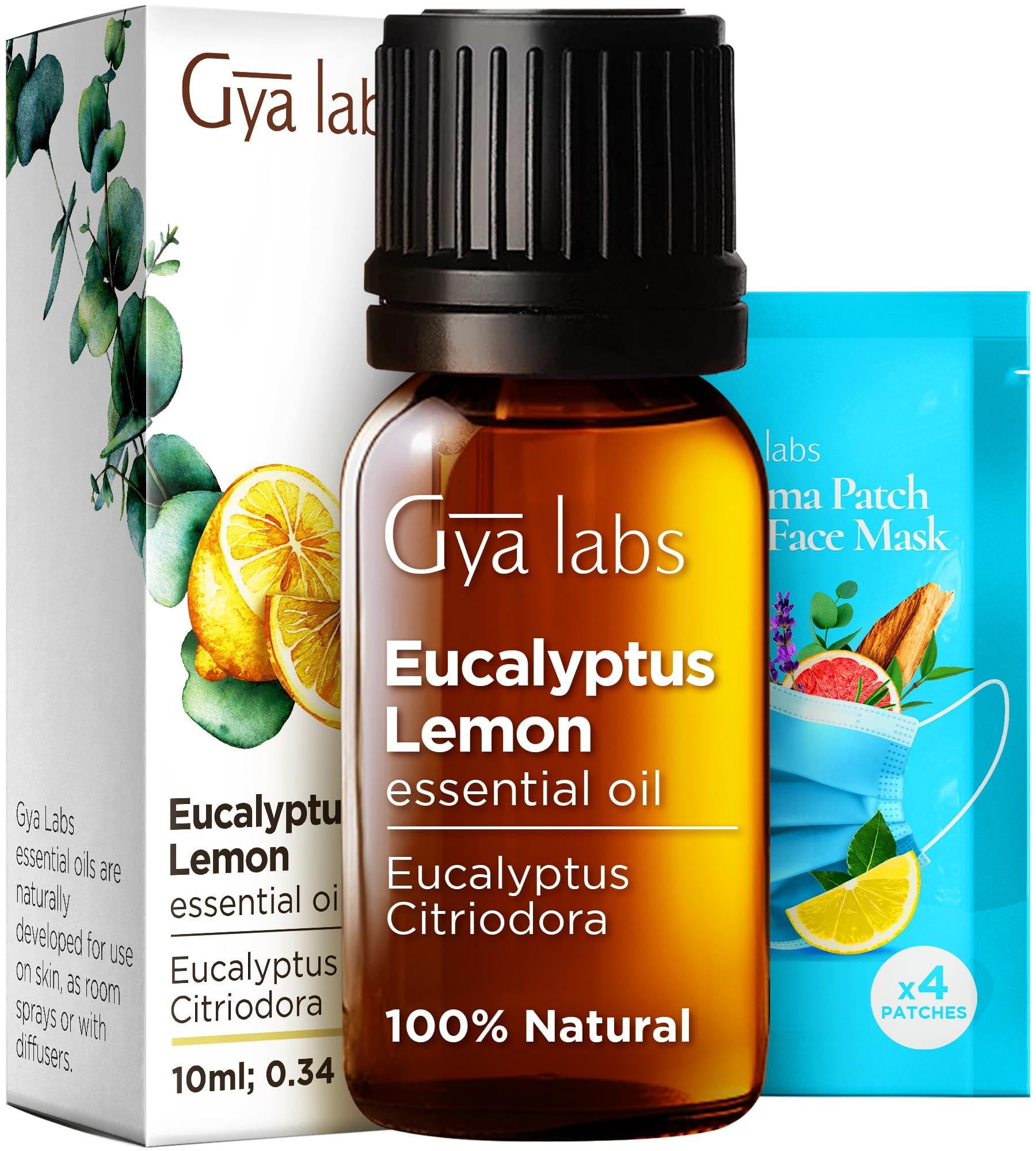 Gya Labs Eucalyptus Lemon Essential Oil for Diffuser - 0.34 Fl Oz - 100% Pure Natural Lemon Eucalyptus Oil for Skin, Candles Making Scent & Aromatherapy