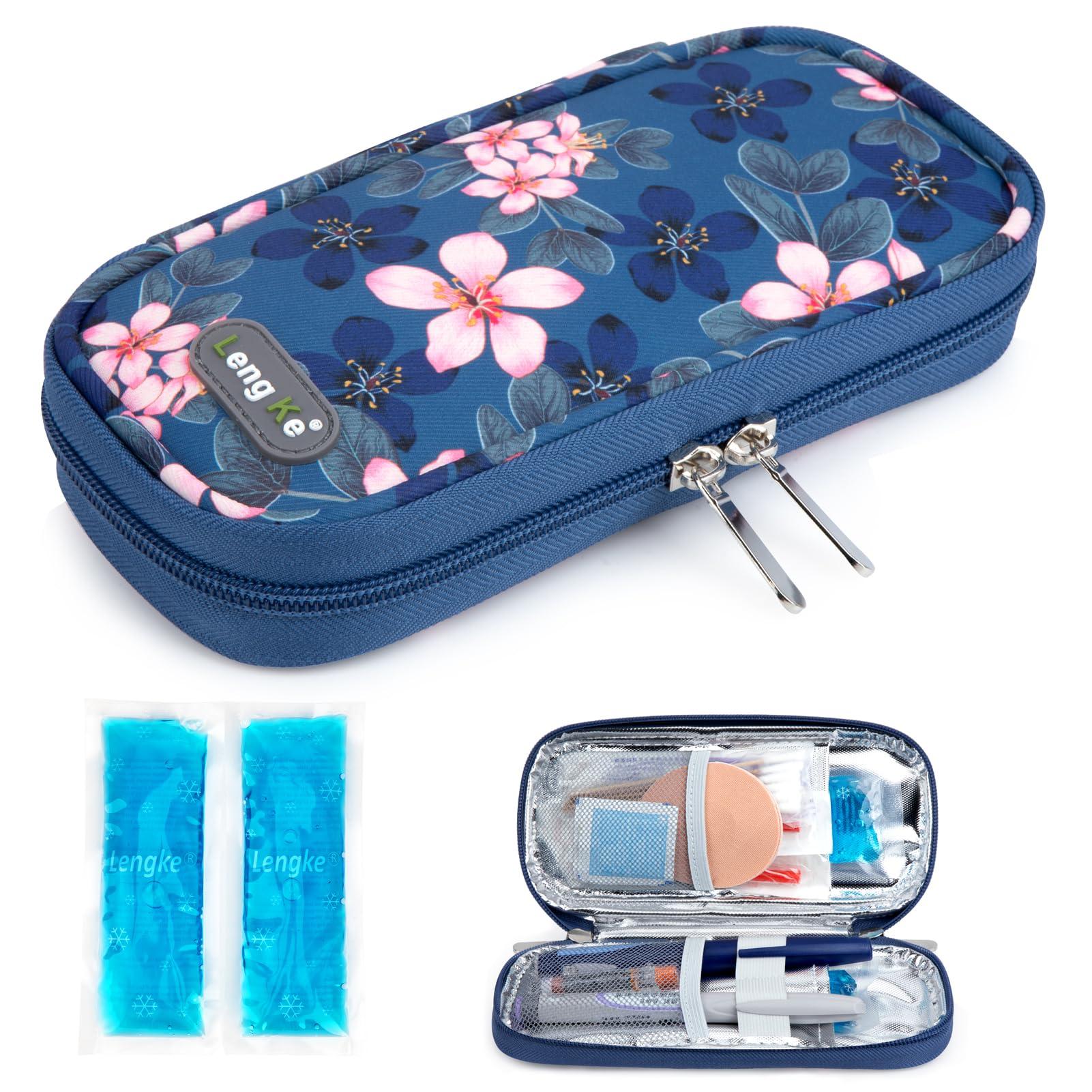 YOUSHARES Insulin Cooler Travel Case TSA Approved Medication Diabetic Supplies Cooler for Travel Refrigerated Medicine Organizer Bag with 2 Ice Pack