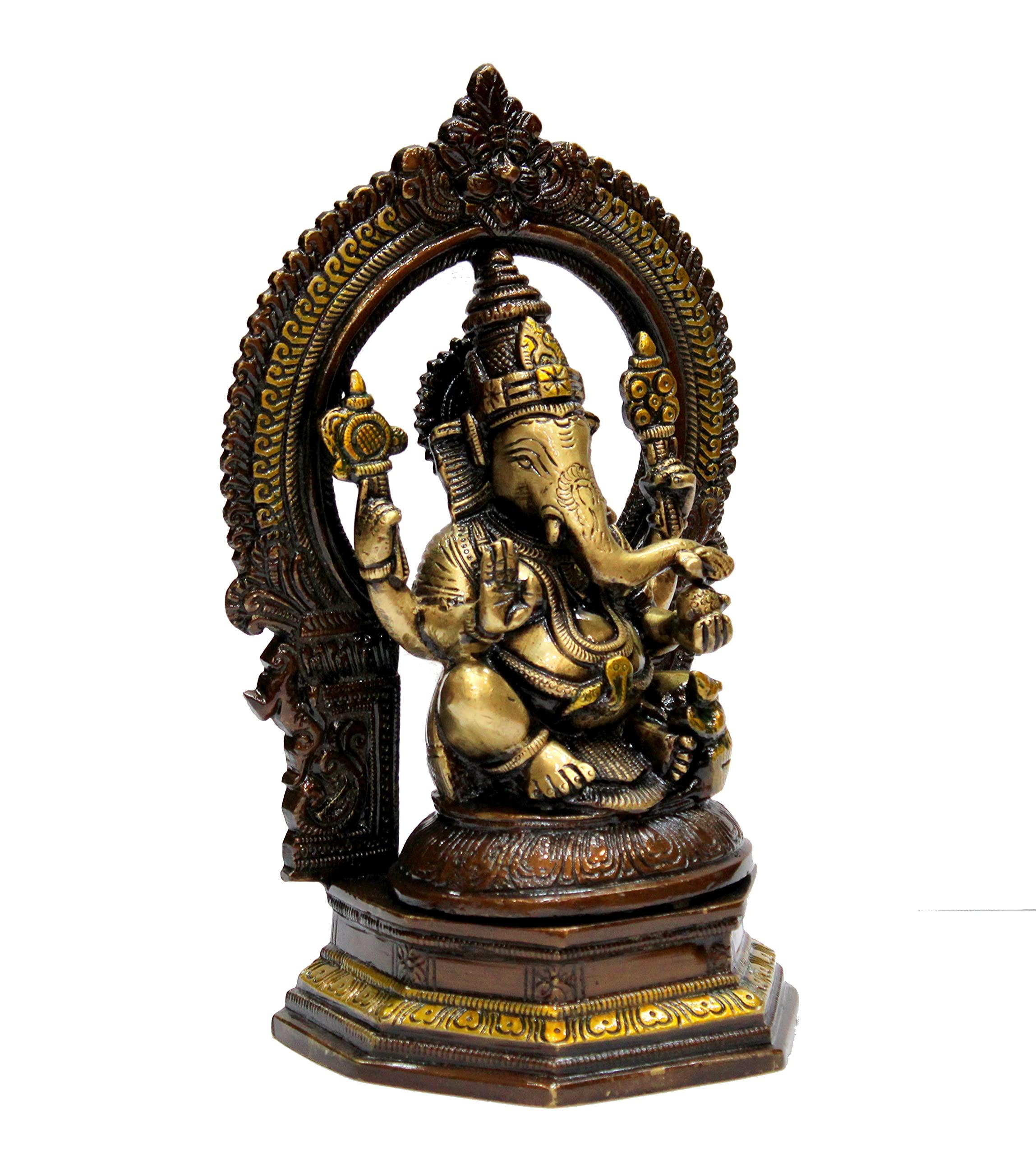 eSplanade Brass Ganesh Ganesha Ganpati Vinayak Showpiece | Murti Idol Statue Sculpture - 9.75" Inches - Multi - Image 3