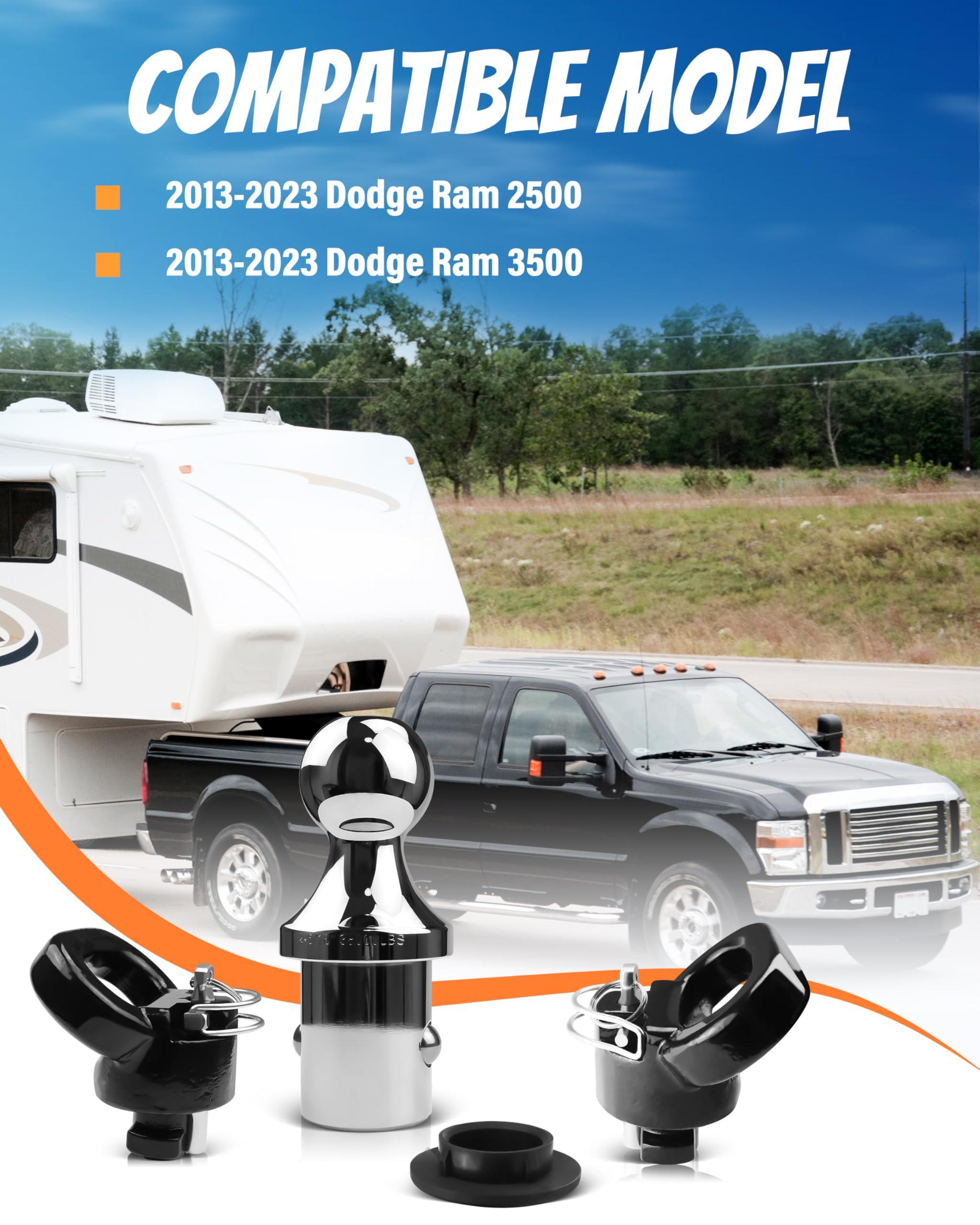 Jyoelron 60618 Puck System Gooseneck Ball Hitch Kit with Box, Fit for 2013-2025 RAM 2500 3500, 2-5/16“ Gooseneck Ball for Truck Bed with 2 Safety Chain Anchors, 30000 lbs GTW/7500 lbs VTW - Image 2