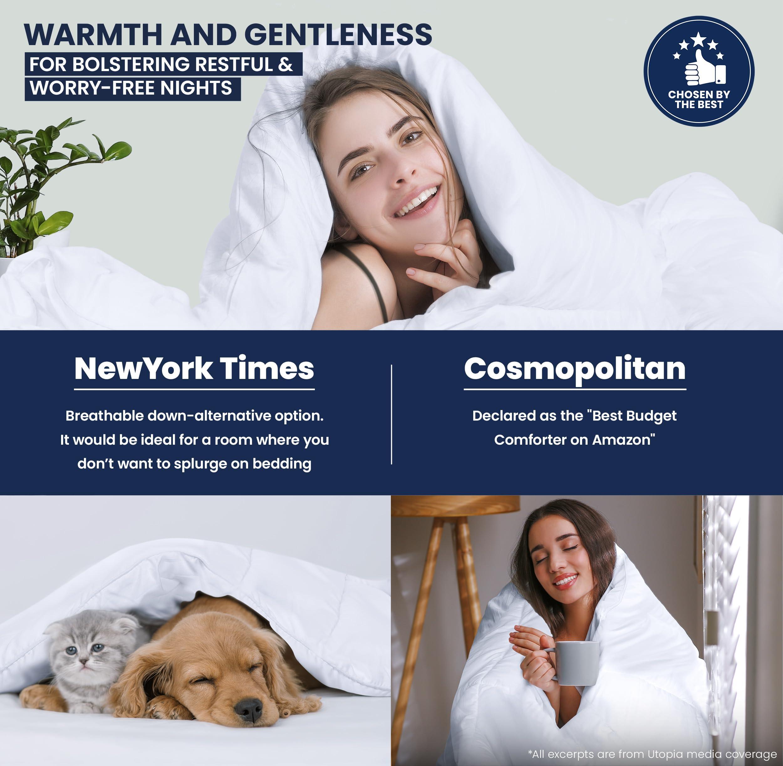 Utopia Bedding Comforter Duvet Insert, Quilted Comforter with Corner Tabs, Box Stitched Down Alternative Comforters Queen Size (White) - Image 6