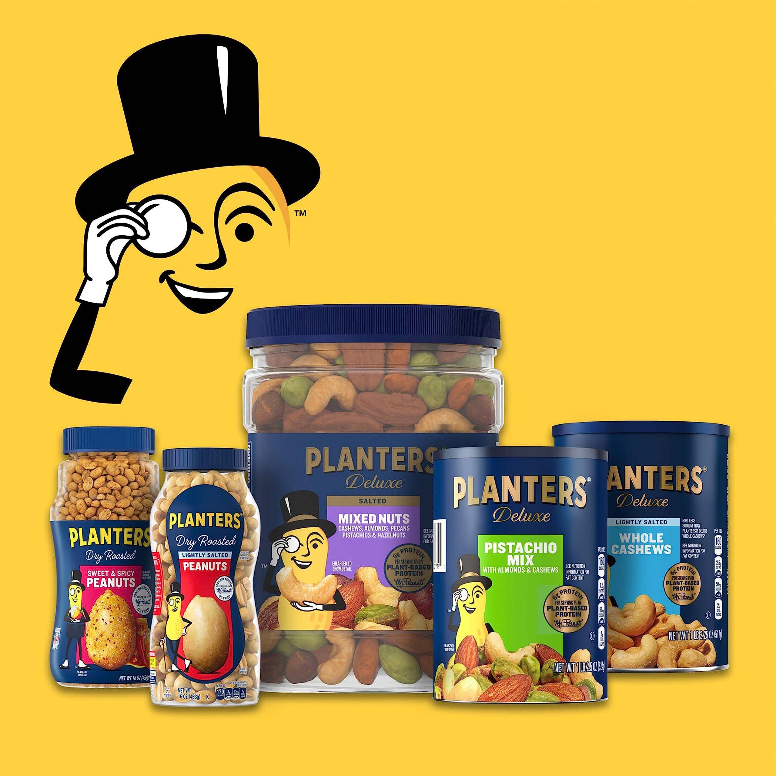 PLANTERS Honey Roasted Peanuts, Dry Roasted Peanuts, Party Snack, Plant-Based Protein, After School Snack, Sweet and Salty, Salted Nuts, Sea Salt & Honey, Snacks for Adults, Kosher, 16oz Jar - Image 6