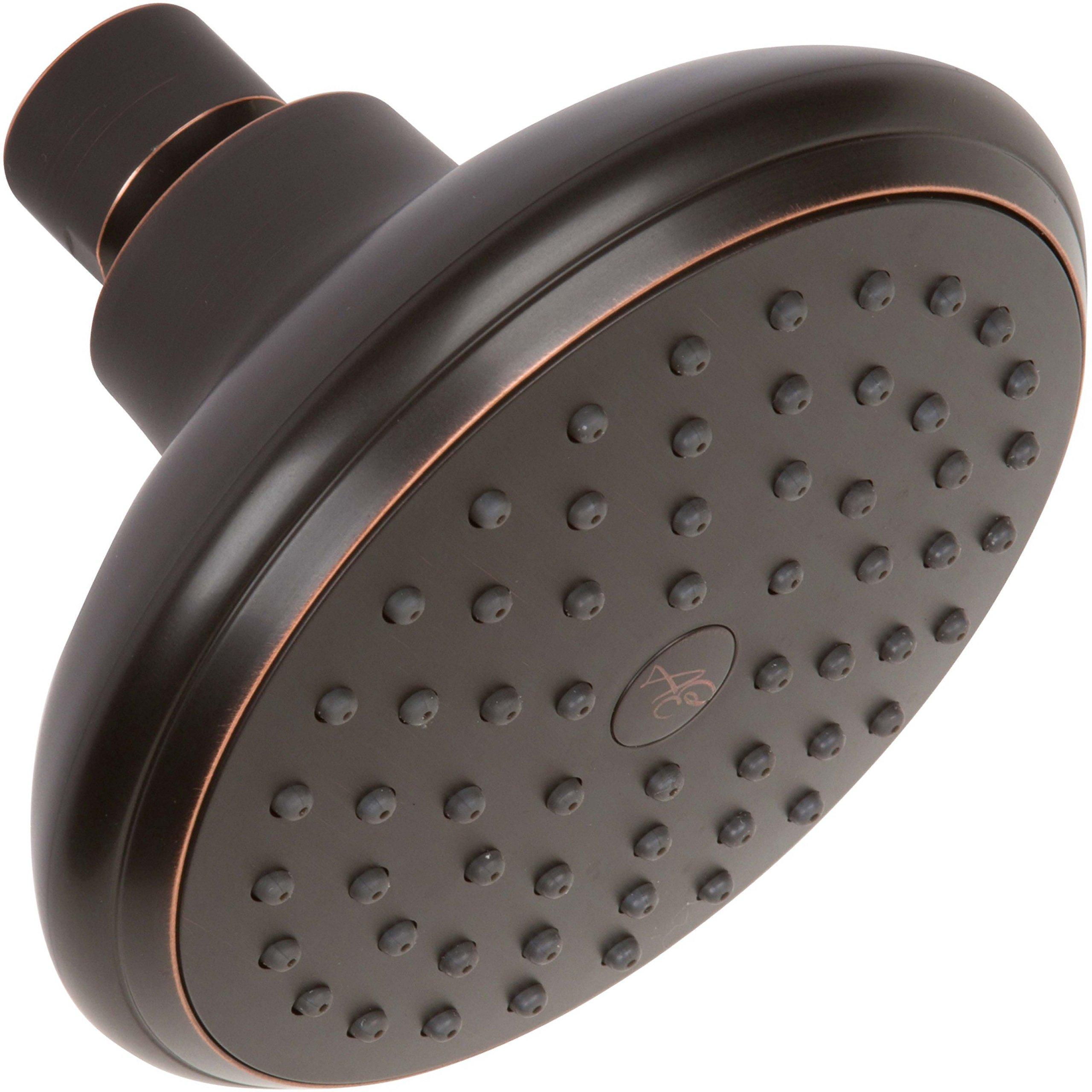 Shower Head Water Saver Black - The 4 Inch High Flow Wall Mount Bathroom Showerhead Nozzle For Low Water Pressure Showers, 2.5 GPM - Oil-Rubbed Bronze