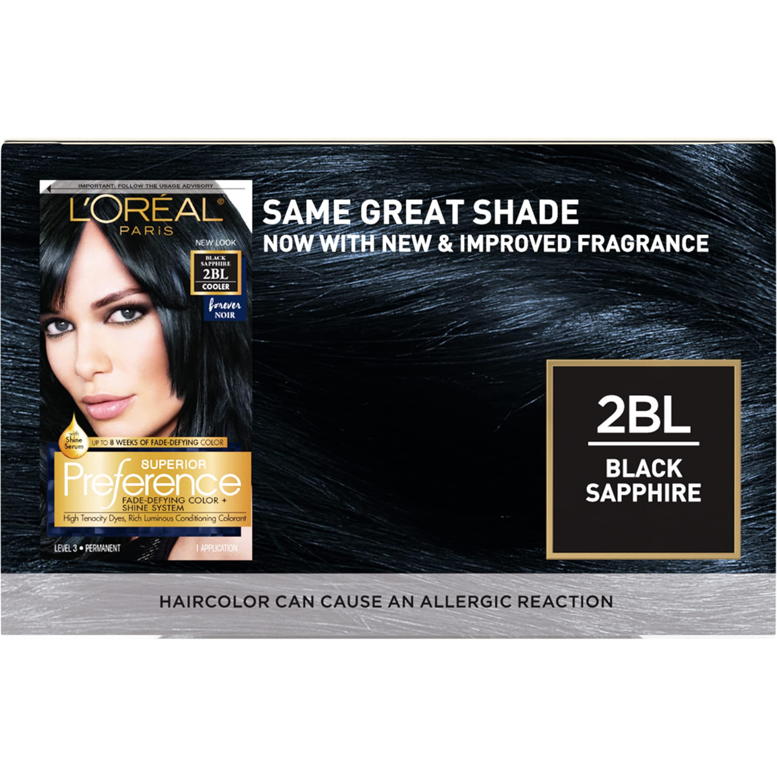 L'Oreal Paris Superior Preference Fade-Defying + Shine Permanent Hair Color, 2BL Black Sapphire, Pack of 1, Hair Dye - Image 2