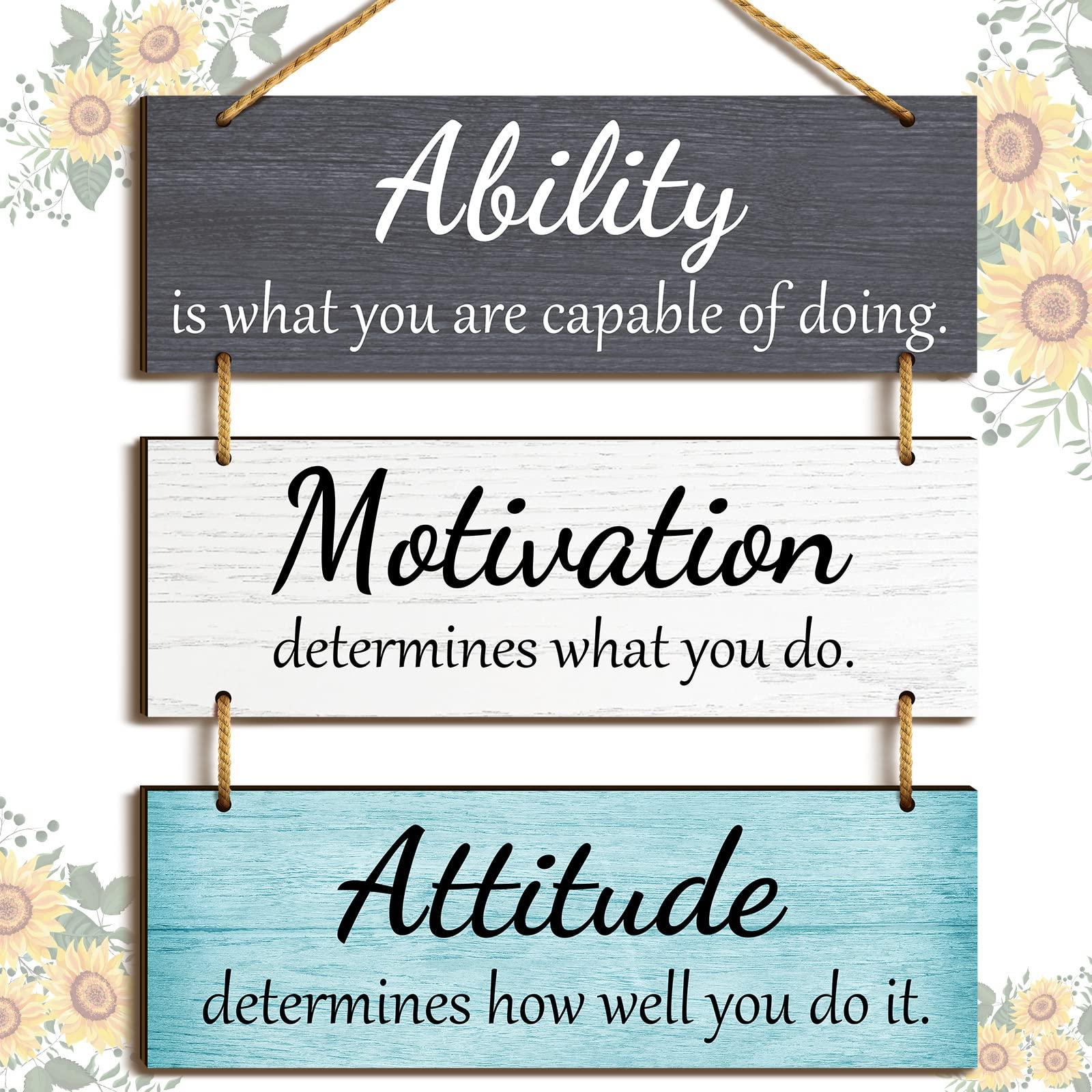 Jetec Office Wall Decor Inspirational Rustic Motivational Plaques with Sayings Wooden Hangings Ability Sign Bathroom for Home Office Art Decoration(Fresh Color) - Image 8