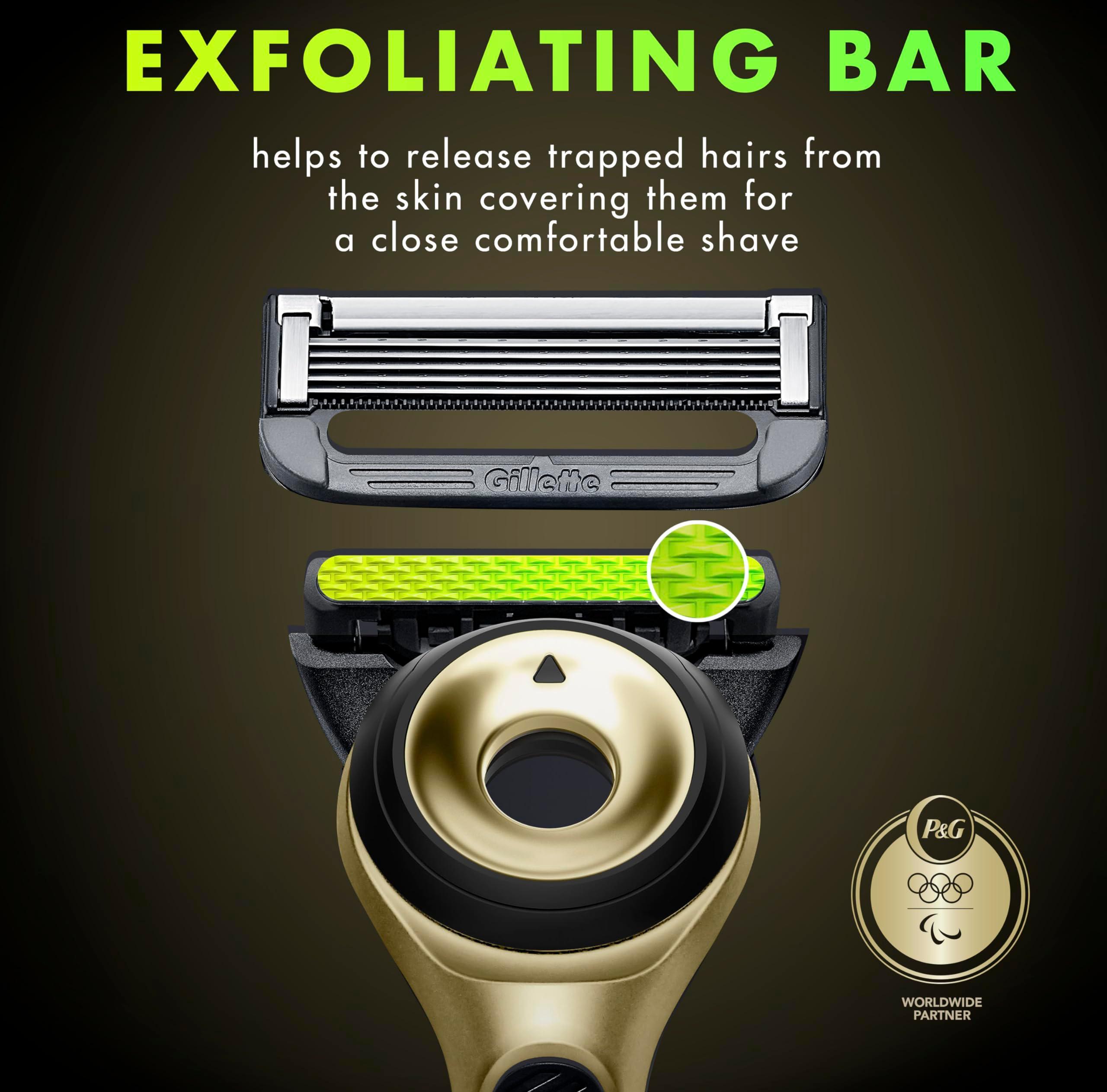GilletteLabs with Exfoliating Bar Razor for Men, Champion Gold Edition - 1 Handle, 1 Razor Blade Refill, Includes Premium Magnetic Stand - Image 3